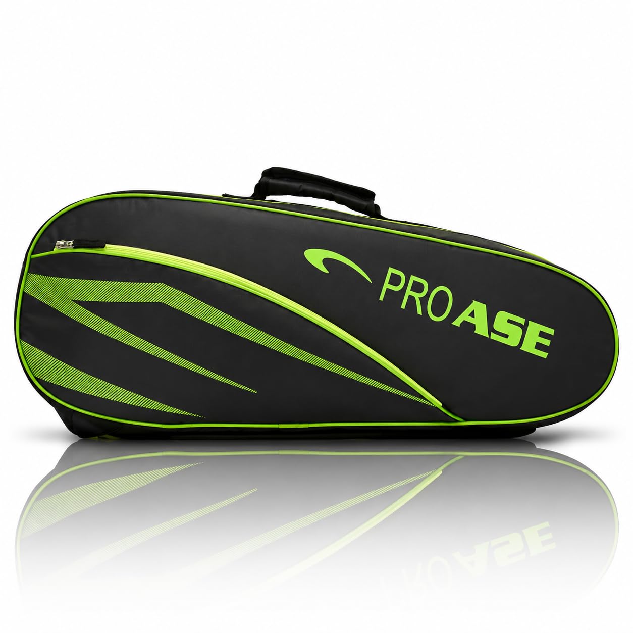 pro ase sport proase gear garage badminton kit bag, sports bag with shoe compartment, water resistant diamond pu fabric, dual shoulder strap & durable base sheet black