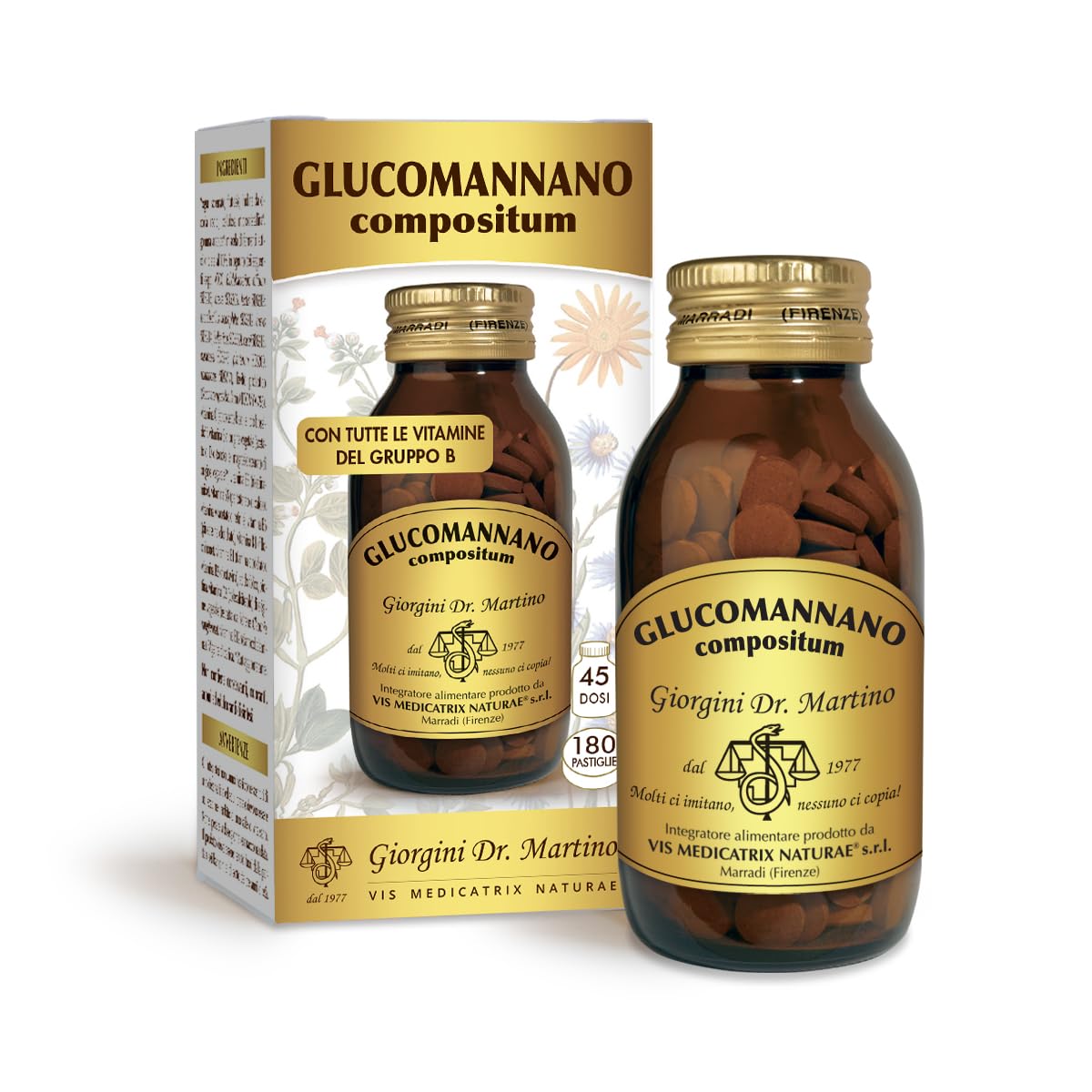 Dr Giorgini Glucomannano Compositum Pastiglie - 90 G (Amorphophallus Konjac Radici - Integratore Di Glucomannano - 1000 Mg Di Glucomannano In 4 Pastiglie)-image