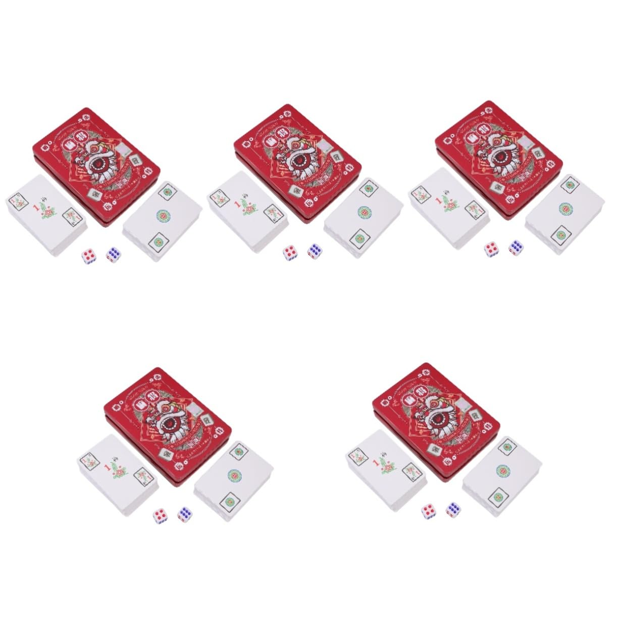 Abaodam 5sätze Mahjong Karten Tragbare Chinesische Spielkarten Für Reisen Partys Und Zuhause Hochwertige Leichtgewichtige Mahjong-Karten Für Unvergessliche Spielabende