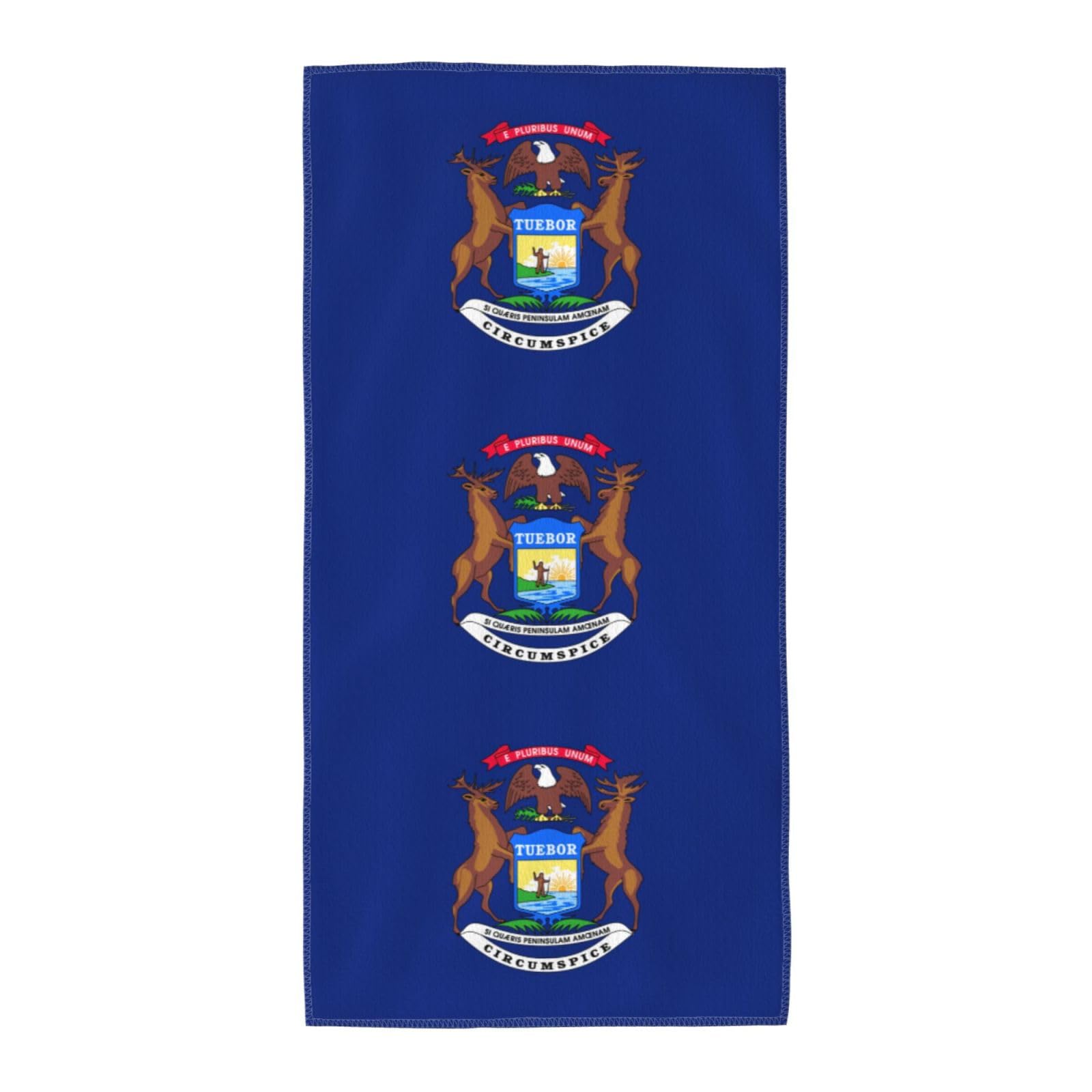 DIEzig Michigan State Flag Fashion Printed Long Bath Towel For Pool Side Seaside Holiday