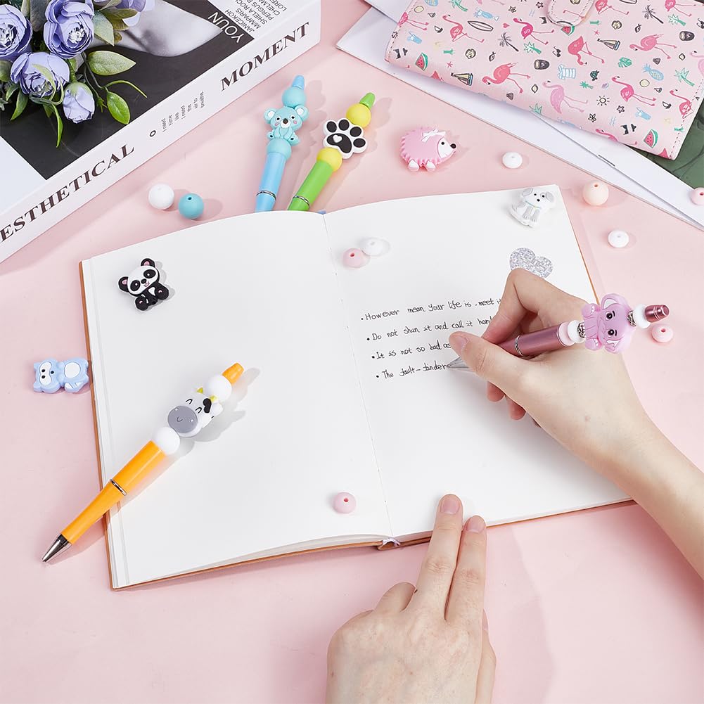 Kit DIY 8 Stylos à Perles Papillon - Ensemble Créatif Avec Perles Silicone Et Accessoires Pour Enfants Et Adultes