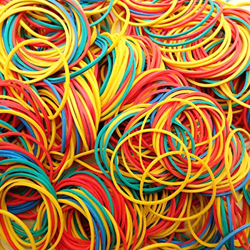 by Signature | 2 x 250pk Assorted Coloured All-Purpose Rubber Bands | Sturdy Stretchable Bands | Home, Office, School Use