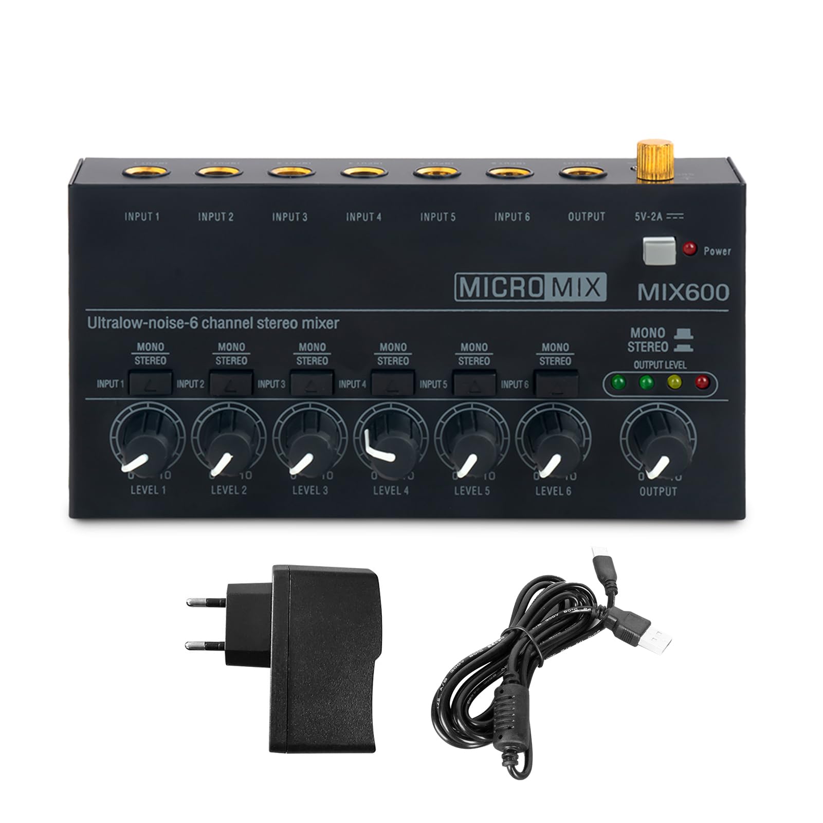 Mixer Audio, Mixer stereo di linea a 6 canali microfonico professionale portatile a bassissimo rumore