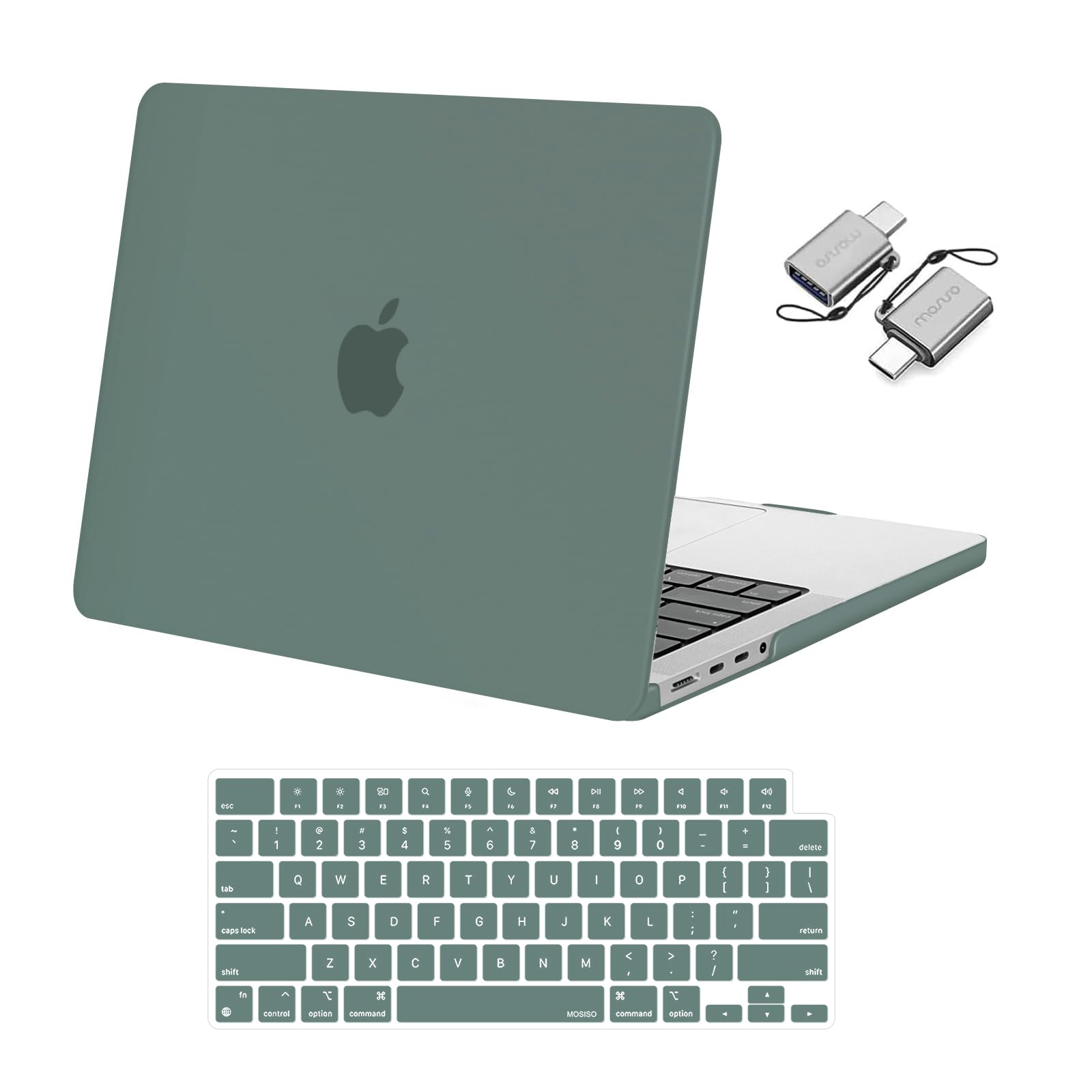 MOSISO Compatible with MacBook Pro 14 inch Case 2025 2024 2023 2022 2021 M4 M3 M2 M1 A3112 A3185 A3401 A2918 A2992 A2779 A2442 Pro Max, Plastic Hard Shell Case&Keyboard Cover&Type C, Emerald Green