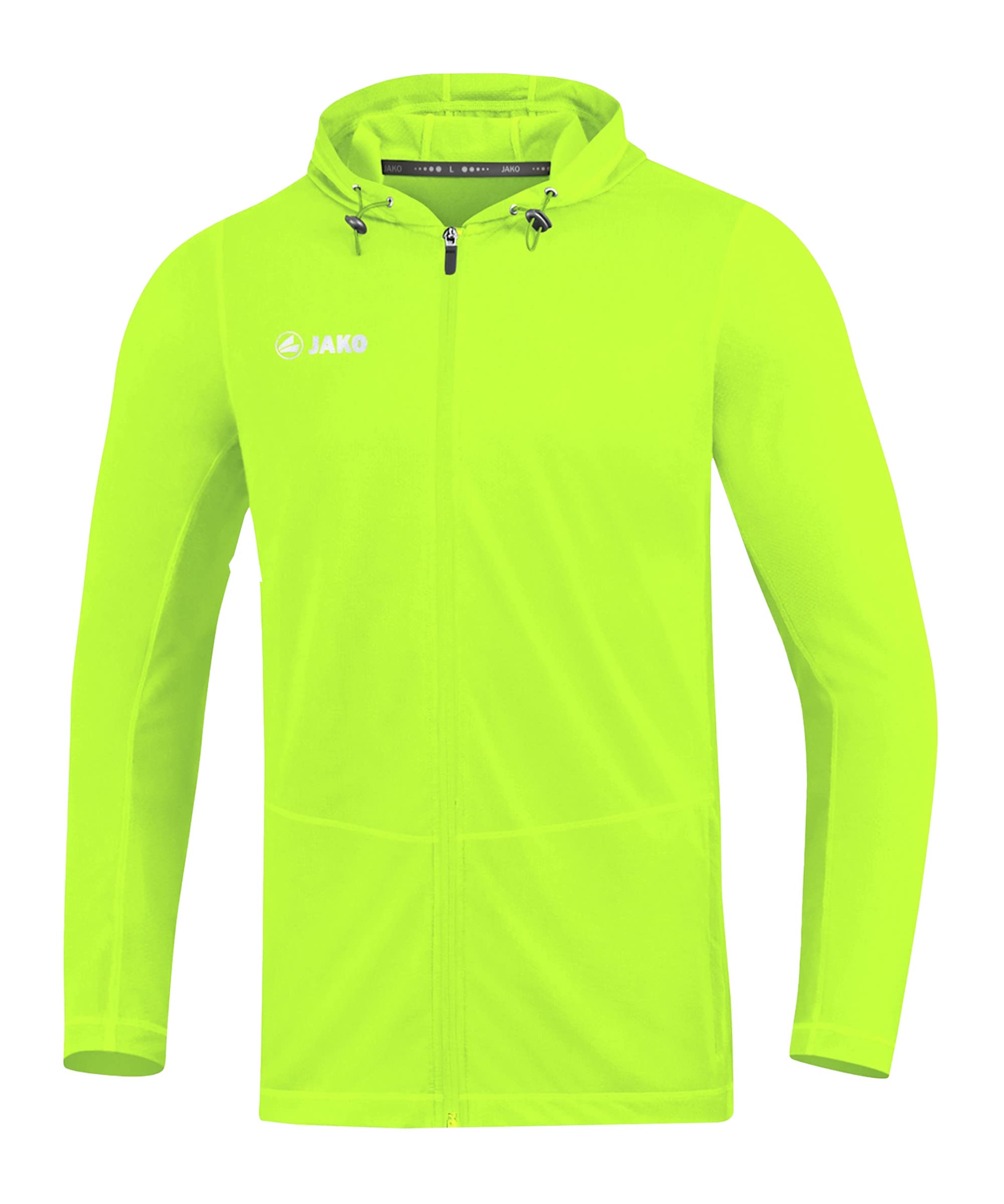 JAKO Men's Run 2.0 Hooded Jacket, mens, Hooded jacket, 6875, neon green, S