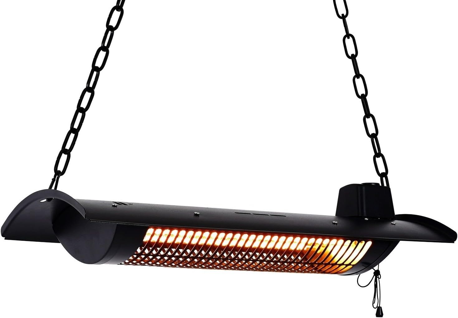 Star Patio Electric Patio Heater, Outdoor Heater, 750W/1500W Ceiling Infrared Heater with Rectangular Shape, Black, Silent Heating Hanging Patio Heater, IP44 Waterproof, STP2066-CN2025