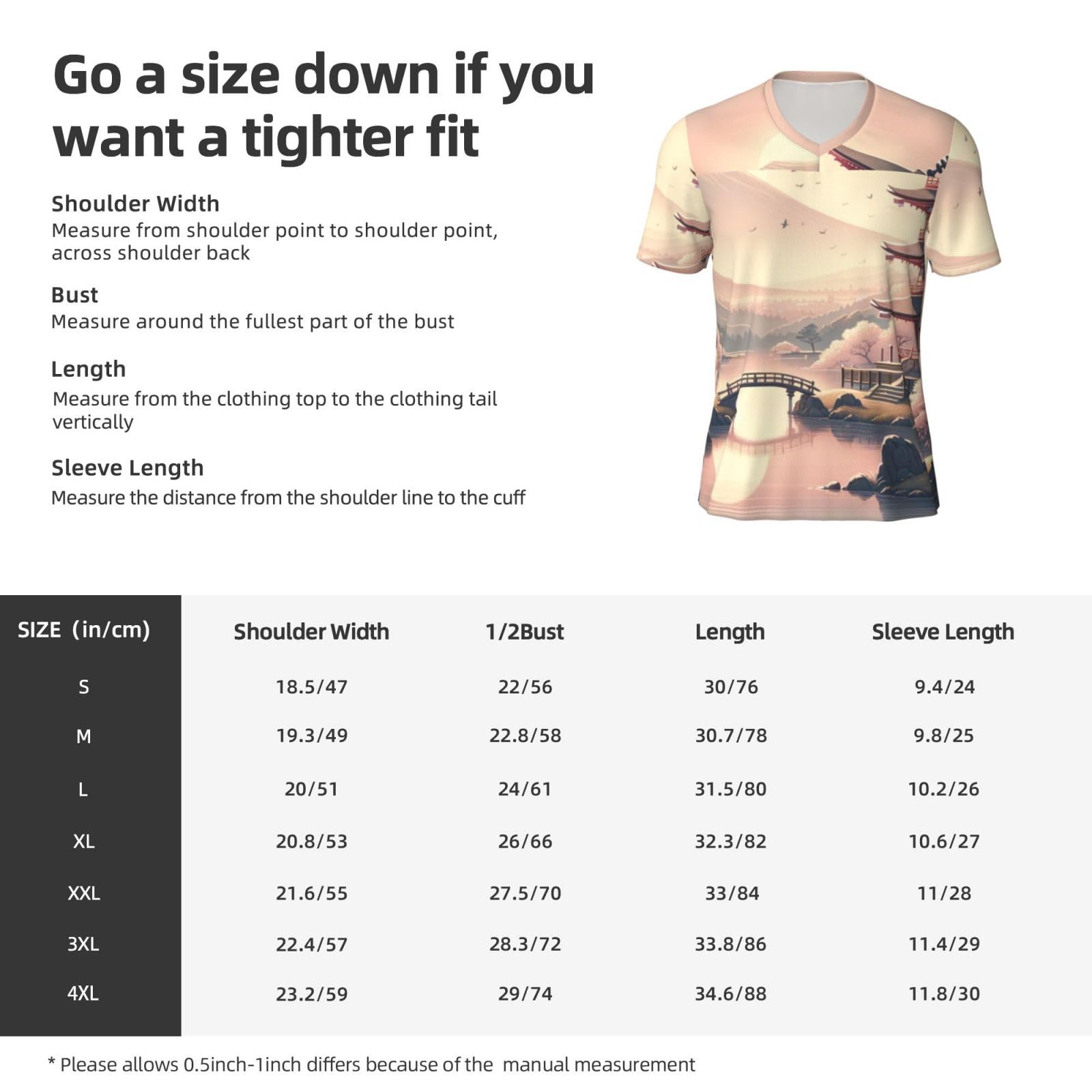 Stylish Athletic Sports Jersey Japanese-Landscape-Fuji-Sakura Men's Rugby Jersey Xx-Large Black