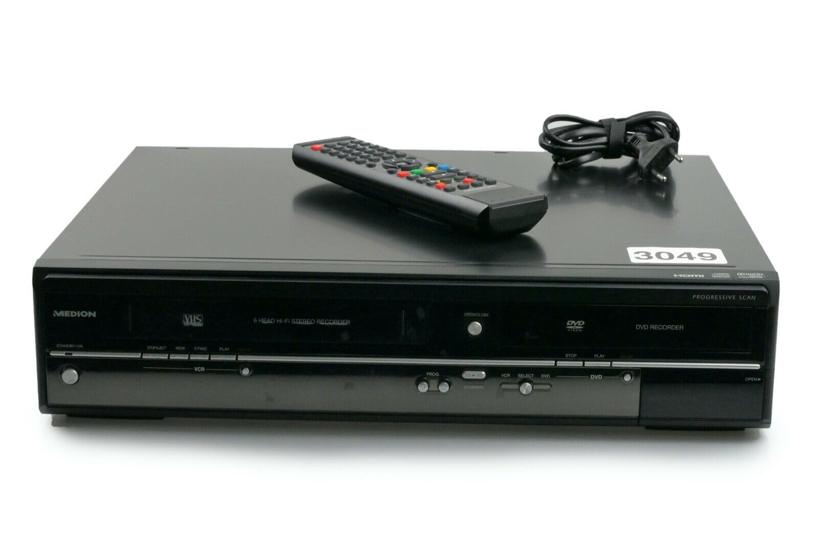 MEDION MD 83425 - Registratore DVD/VHS (tuner DVB-T e analogico, HDMI, USB, funzione di copia E70004, Timeshift, EPG, upscaling fino a 1080 p)