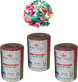 Serpentina Carnaval Colorida Papel Kit Com Rolos De 10m (30 Rolos)