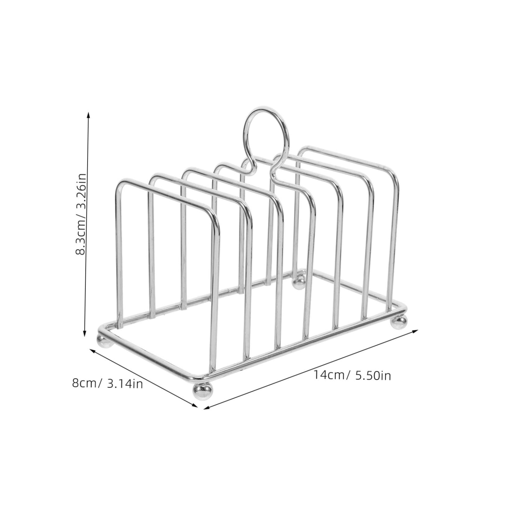 FUNOMOCYA Modern Countertop Organizer Stainless Steel Bread Rack Baking Storage Rack Bread Loaf Holder for Kitchen