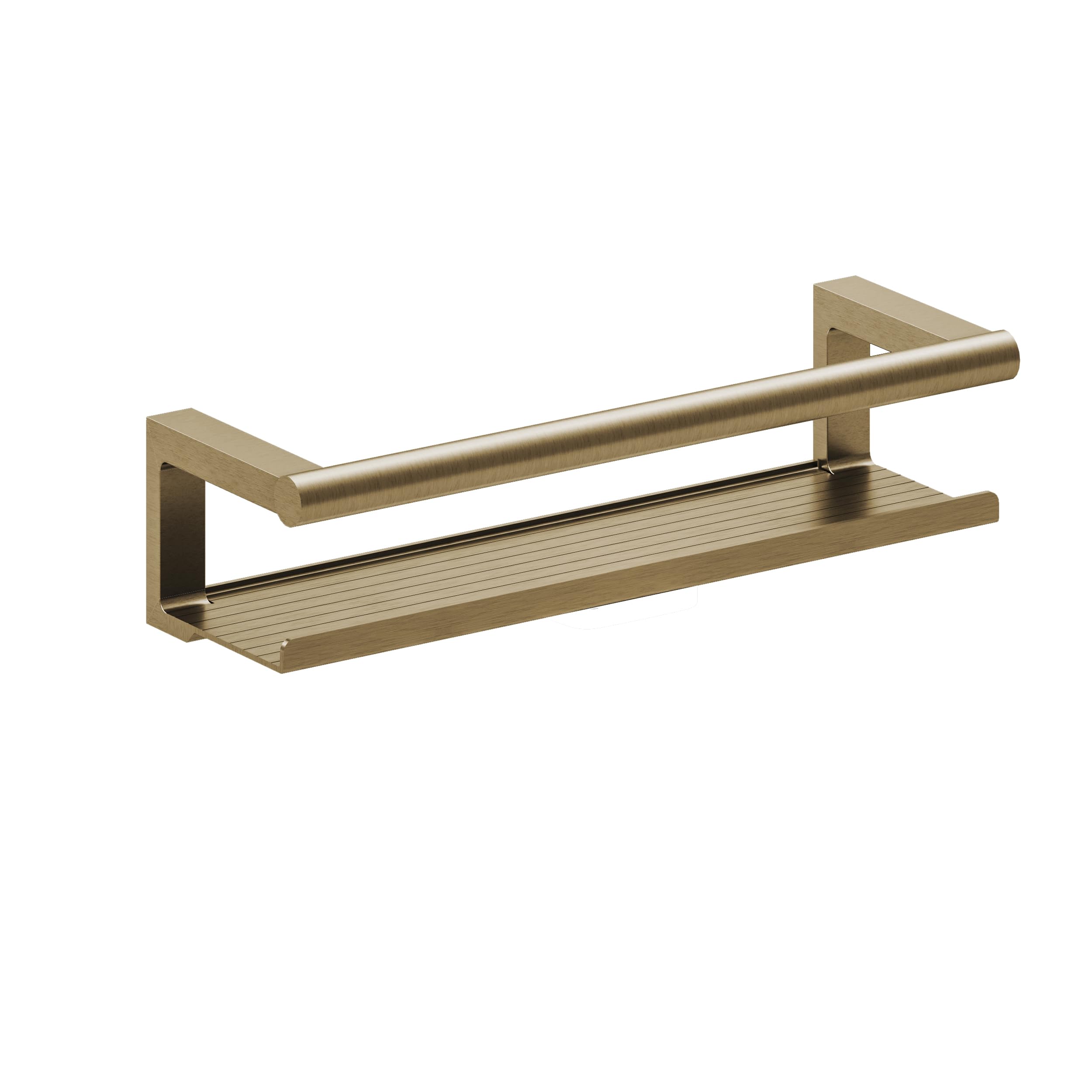 COSMIC Architect SP Jabonera de Ducha Tipo Estante de Diseño Minimalista. Estantería de Pared con Tornillería para Baño de Acero Inoxidable. Organizador Rectangular en Color Oro Cepillado
