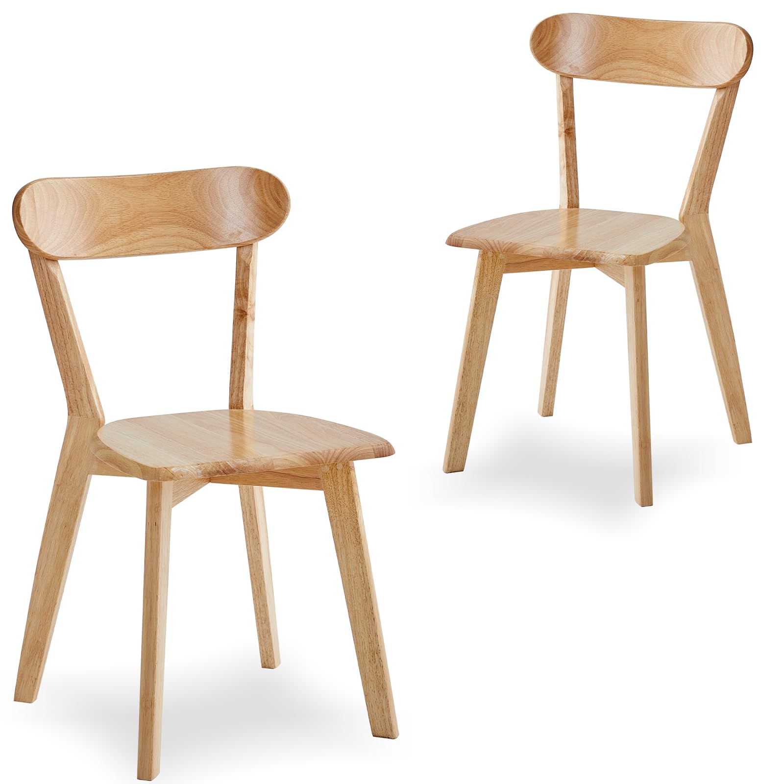 paonne Solid Wood Louis Dining Chairs Set of 2, 100% Natural Wood Kitchen Chairs with Solid Wood Frame and Legs — image 1