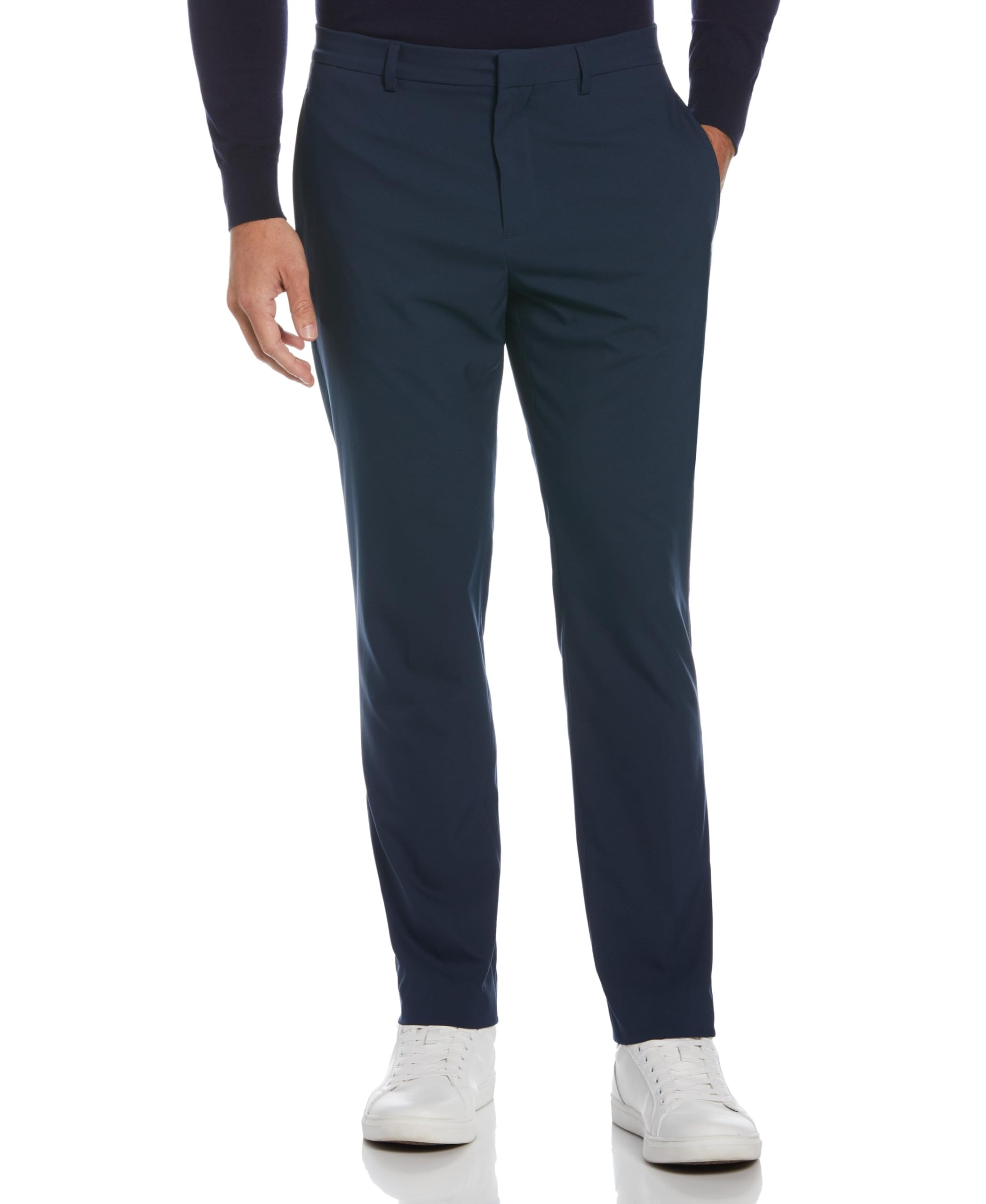 Perry Ellis Mens Slim Fit Solid Flat Front Pant
