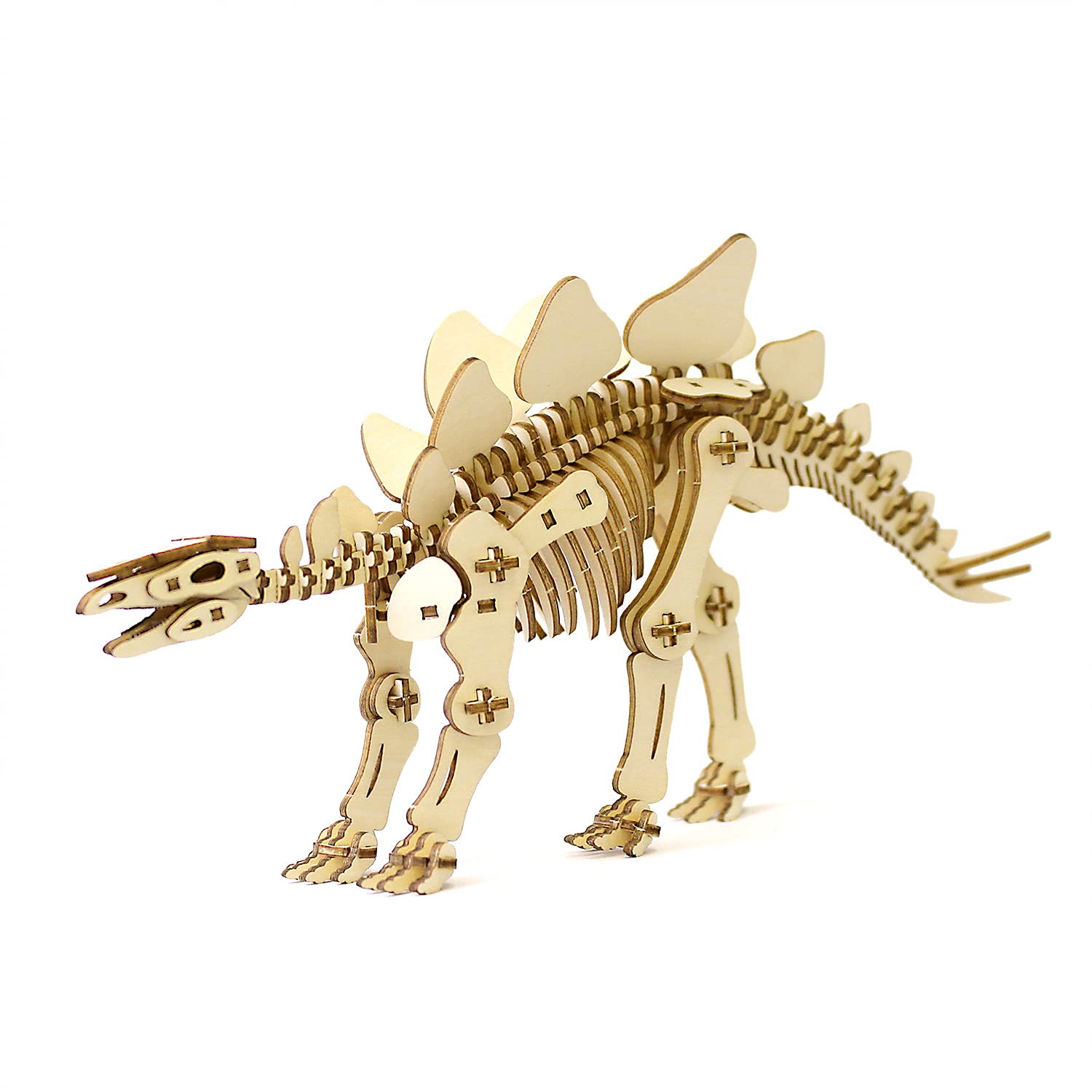 Stegosaurus Wooden Dinosaur 3D Puzzle - Fun DIY Wood Craft Kits - Ideal Gift for Birthdays and Party Favors