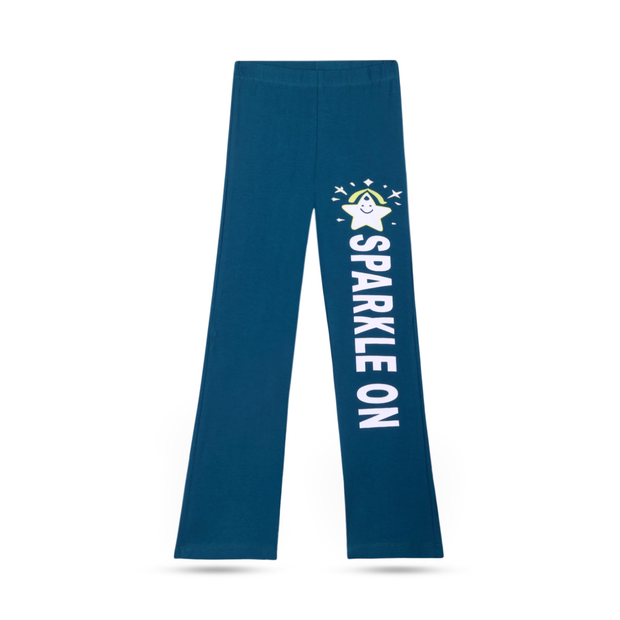 T2F Leggings svasati in cotone stampato da ragazza, confezione da 5, collant a lunghezza intera, morbidi e confortevoli, da indossare tutti i giorni per bambini
