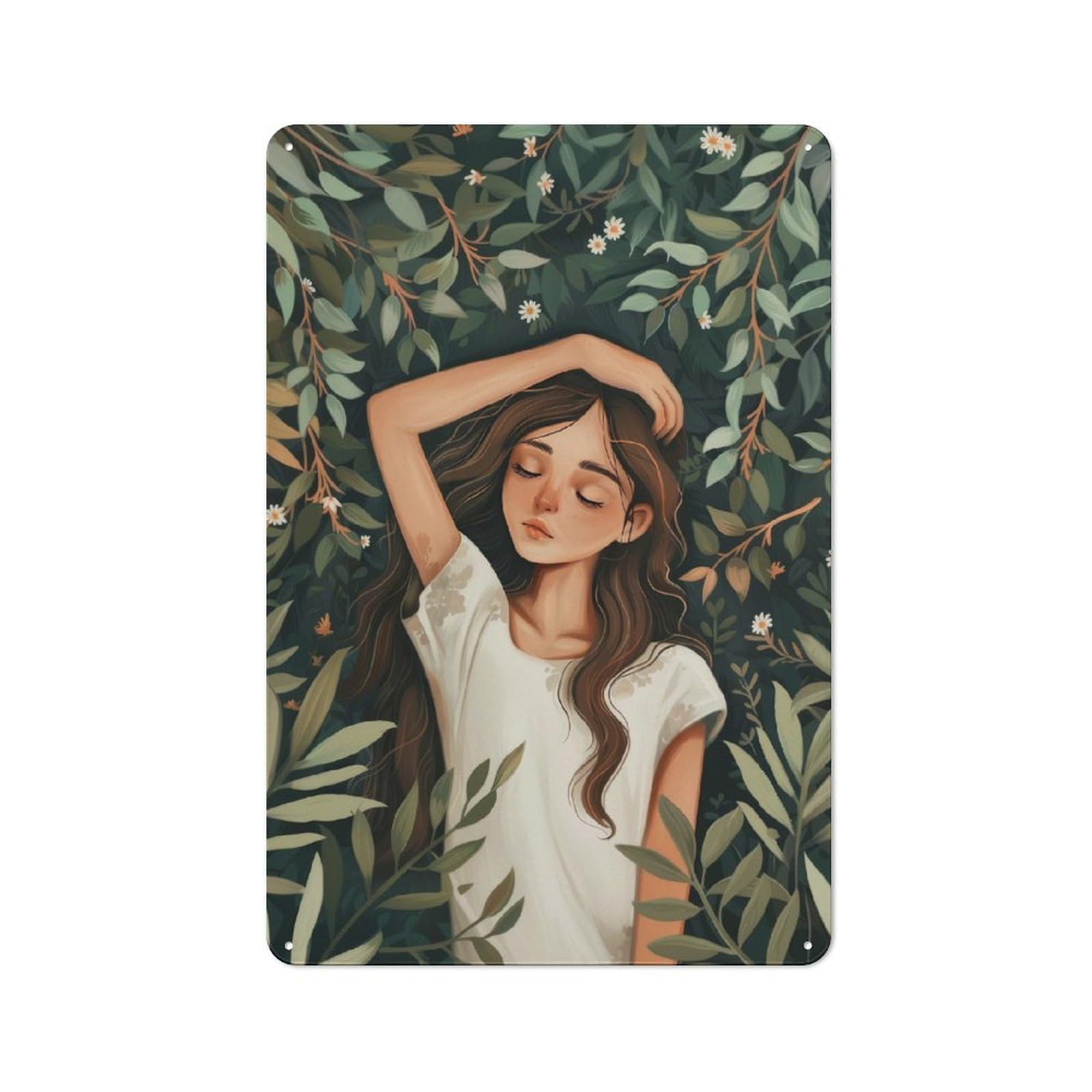 Junmoney Dreamy Meadow Vintage Tin Wall Plaque 30X20cm For Studio Or Craft Room, For Garage, Workshop And Man Cave Decoration
