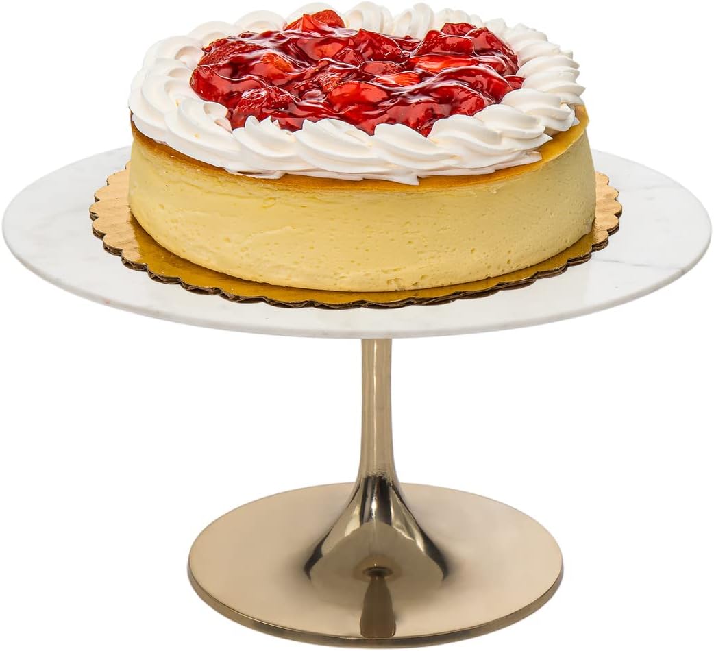 Godinger Cake Stand, Marble Cake Plate Serving Tray, Cheese Board, Home Decor Housewarming Gift, 11 Inches