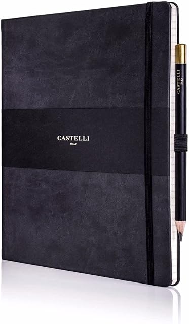 Castelli RQ27/25-464 Large Lined Ruled Tucson Notebook - Graphite Black