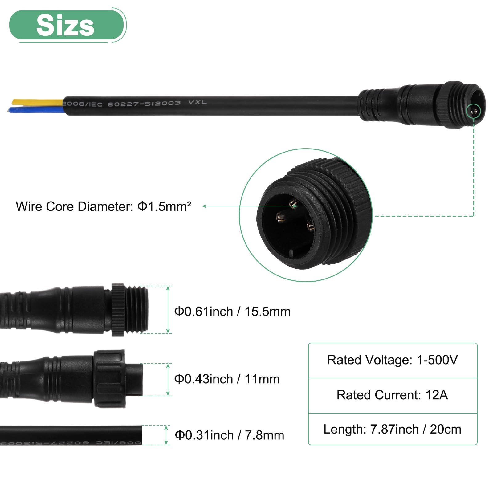 M METERXITY 5-Set Waterproof Electrical Connector - Image 3