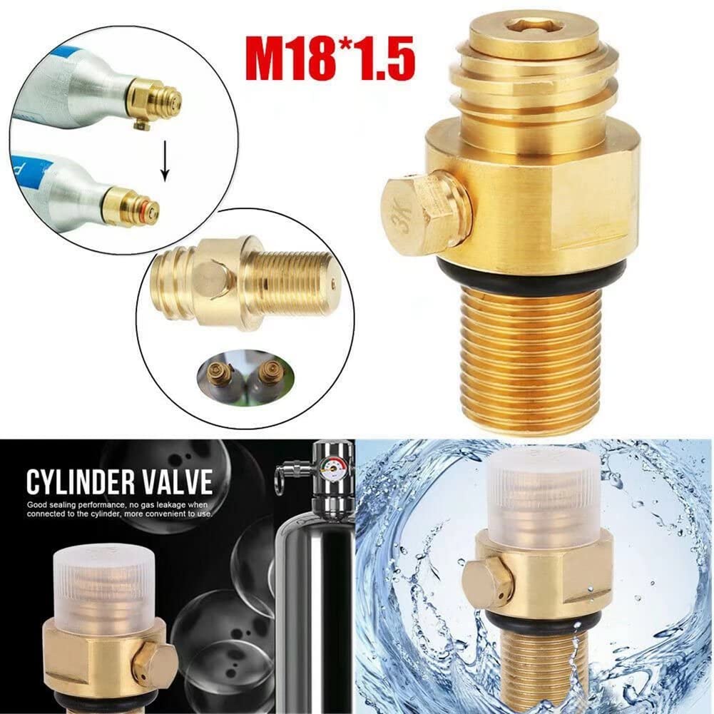 Lizusidtsy M18X1.5 Refill CO2 Valve Adapter Thread Converter Replacement for