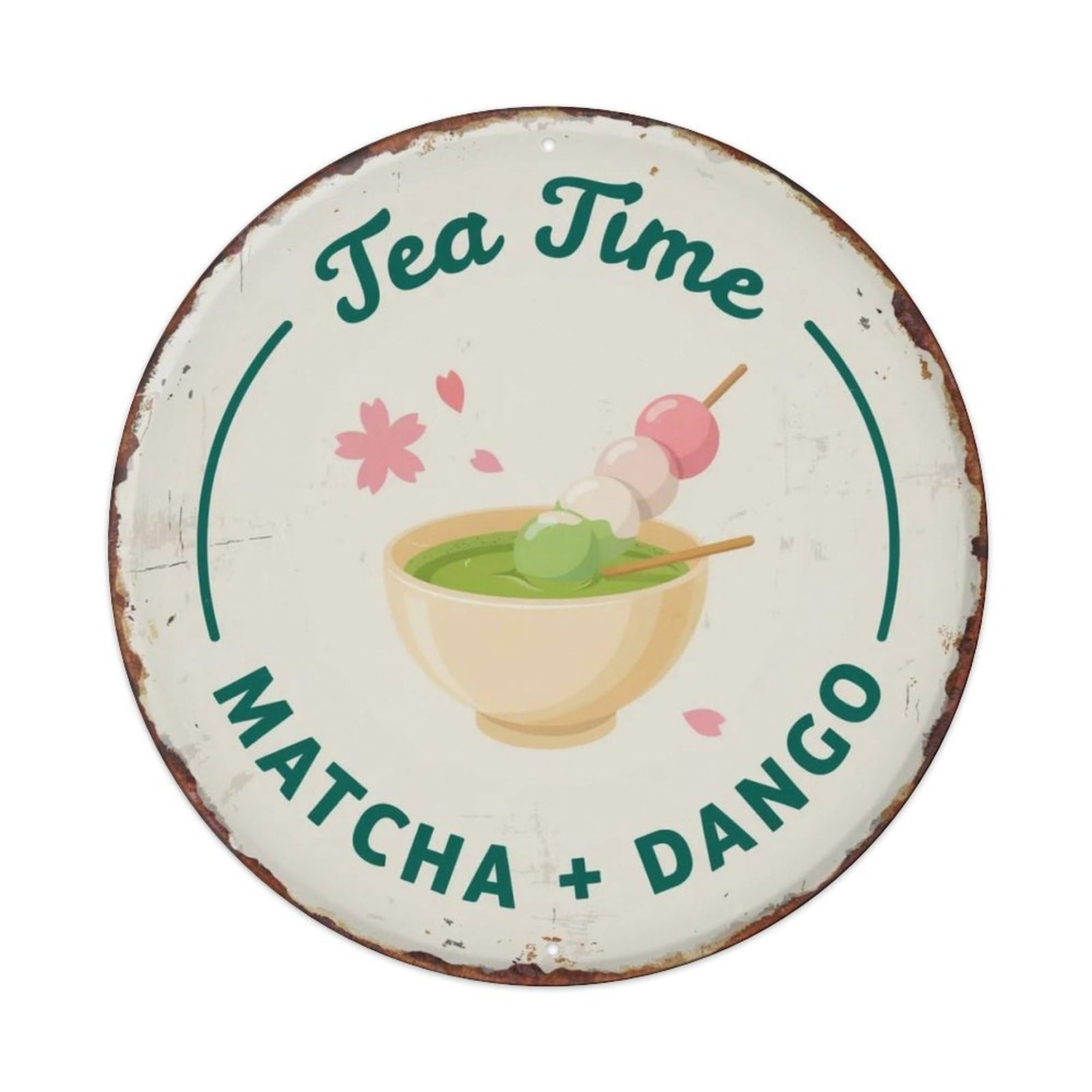 Tea Time Japanese Illustration Metal Tin Sign Plaque
