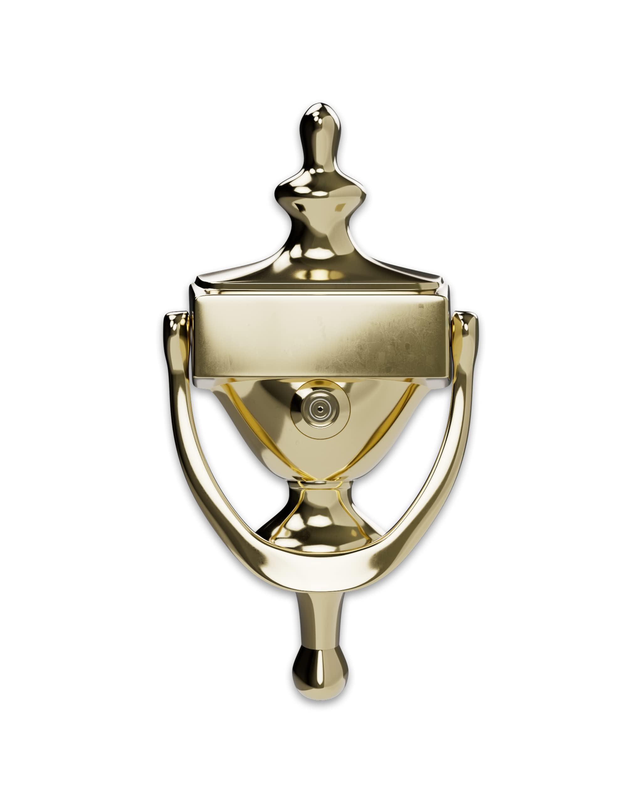 Hillman 852395 Bright Door Knocker, Brass with Viewer, 7 Inches - Image 4