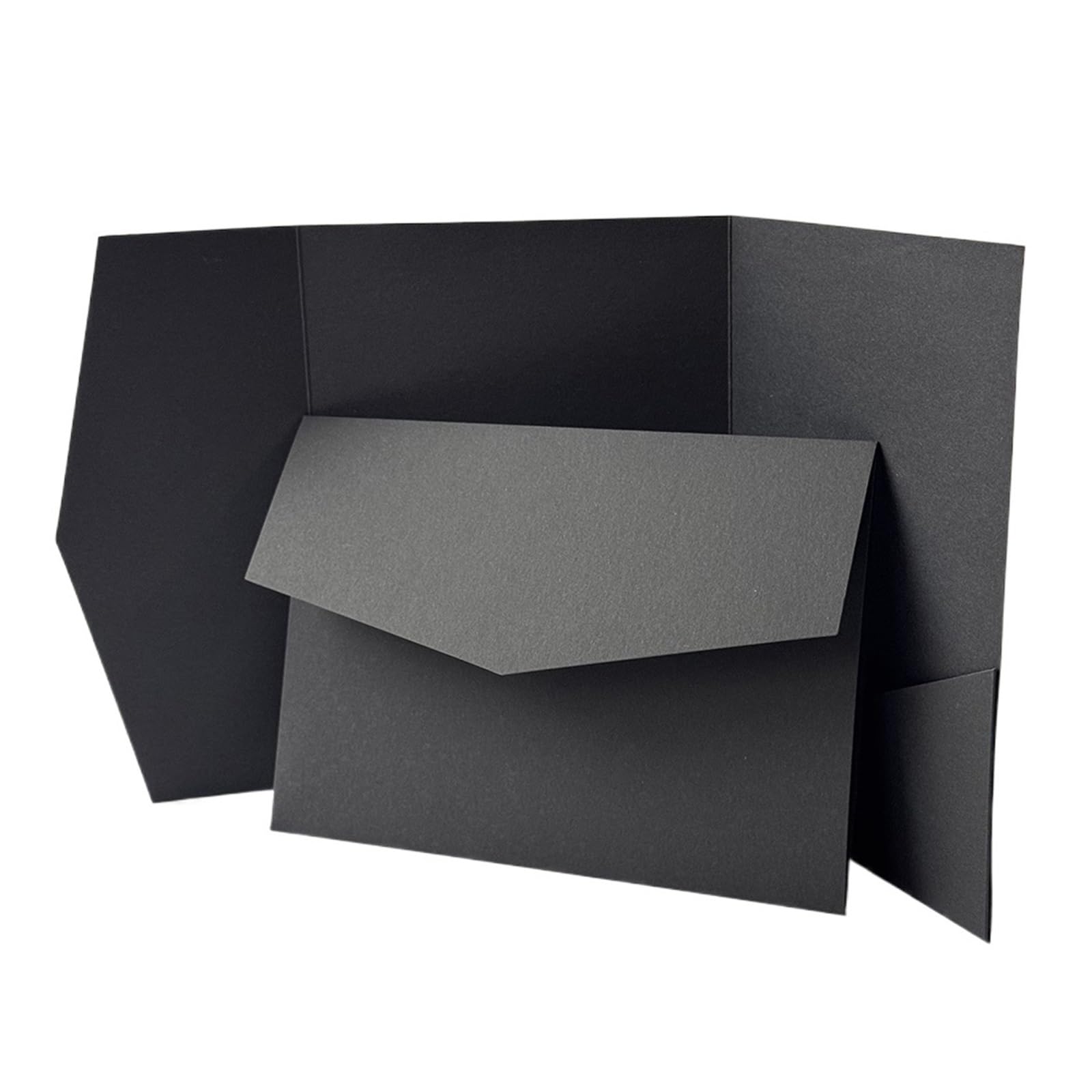 Einladungsumschläge 50 Stück Blanko-Taschenfaltkarten, Einladungen, DIY-Hochzeits-Papierumschläge(Black)