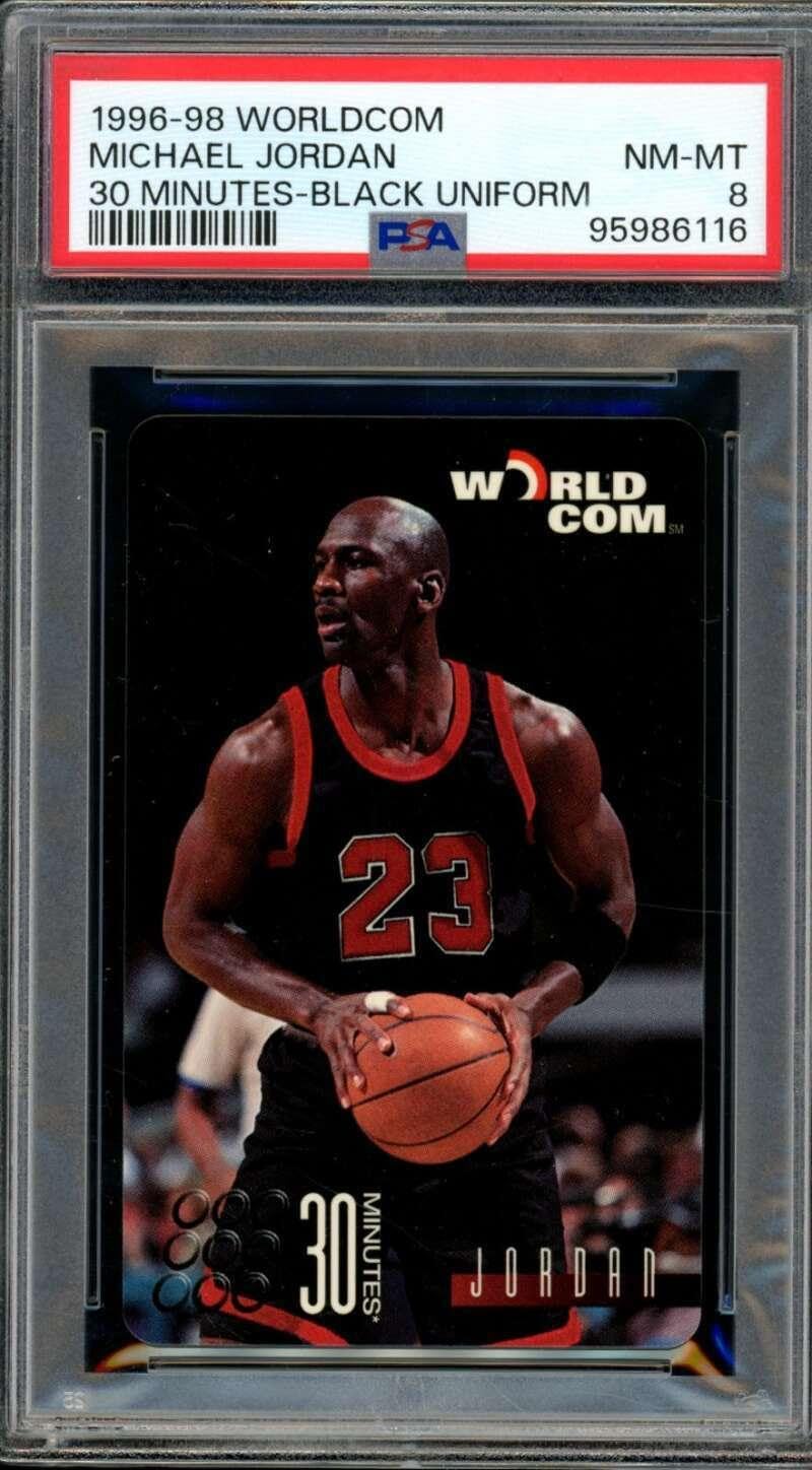 Michael Jordan Card 1996-97 Worldcom #nno PSA 8 - Unsigned Basketball Cards