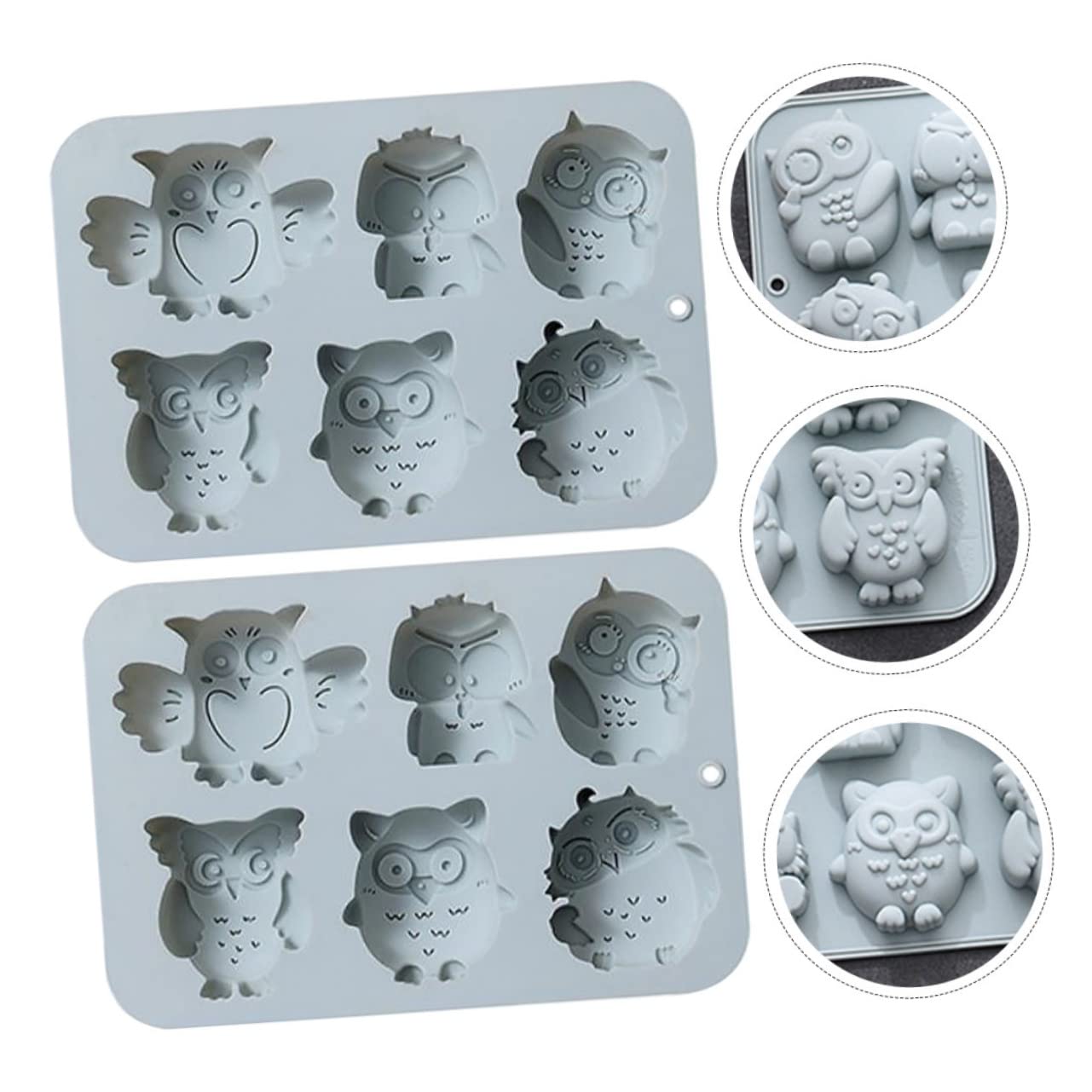 TOPBATHY 3 Set Di Da Forno A Forma Di Gufo in Silicone Per Fondente Per Decorare Torte Facili Da Usare E Da Pulire 2 Pezzi*3