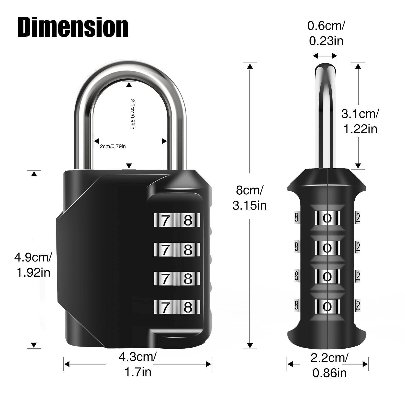 4-Digit Combination Lock, Heavy Duty Zinc Alloy Door & Gym Tool Box — Amazon image 7