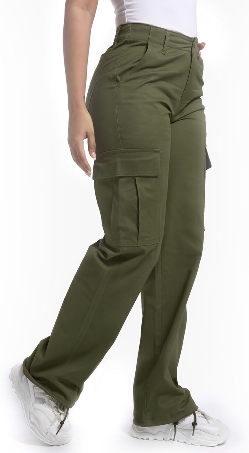 Soulsfeng Women's Baggy Cargo Pants Relaxed Fit Casual Cotton Hiking Pants with 6 Pockets - Image 7