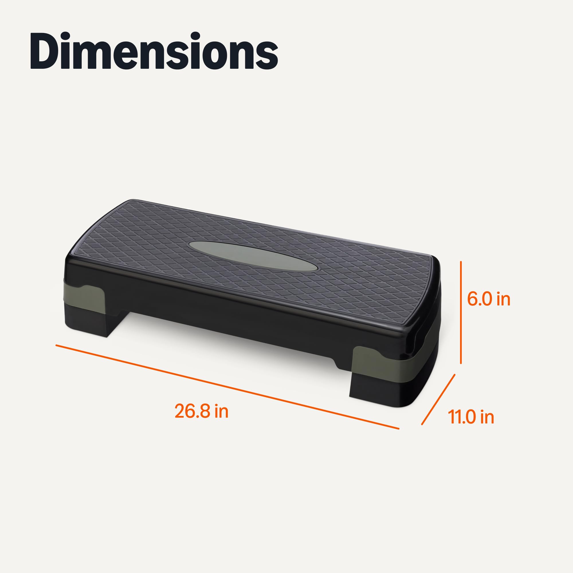 Amazon Basics Stepper do aerobiku, regulowany stepper treningowy do domu, 68,58cm, czarny/szary