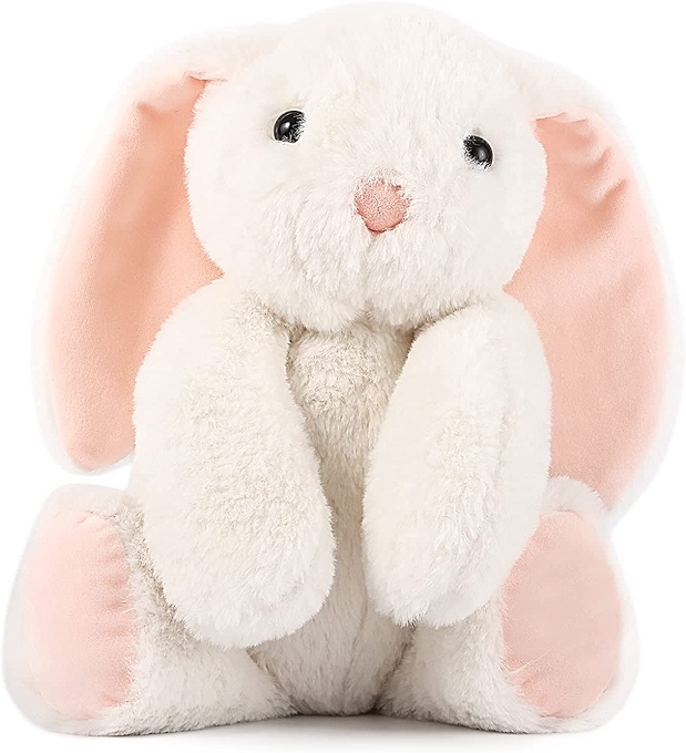 TCBunny 小兔子睡觉毛绒玩具 适合儿童的复活节礼物 11英寸（米色）