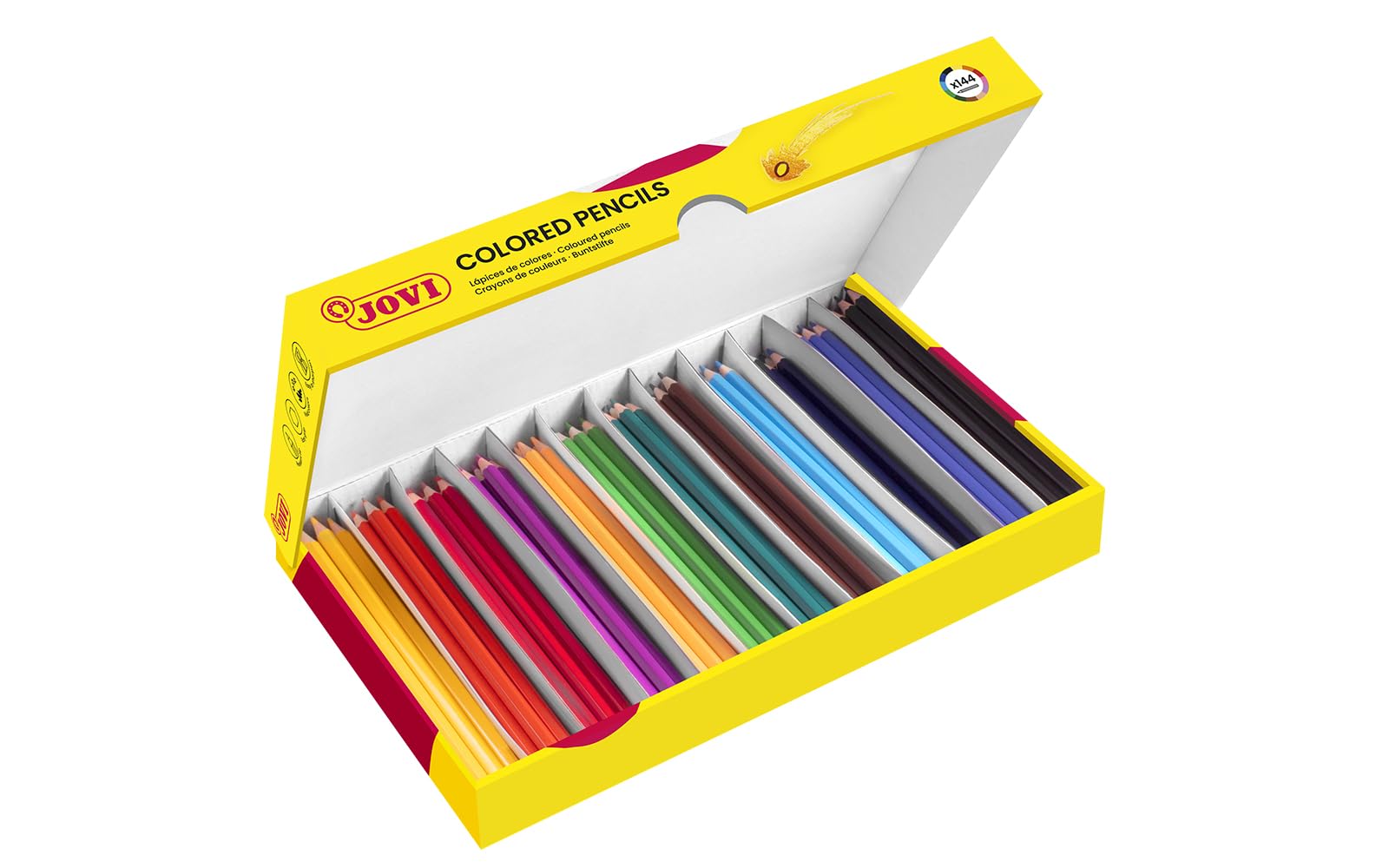 Jovi - Caja económica con 144 lápices de madera, colores surtidos (739)