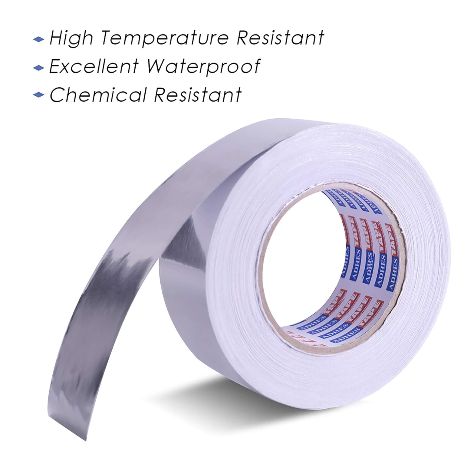 ADHES 30 Stück Aluminium Folienband hitzebeständiges klebeband metallklebeband silber, Hält 80 °C bis 100 °C stand, 2inch/50mm (Width) x70yard/64m(Length)