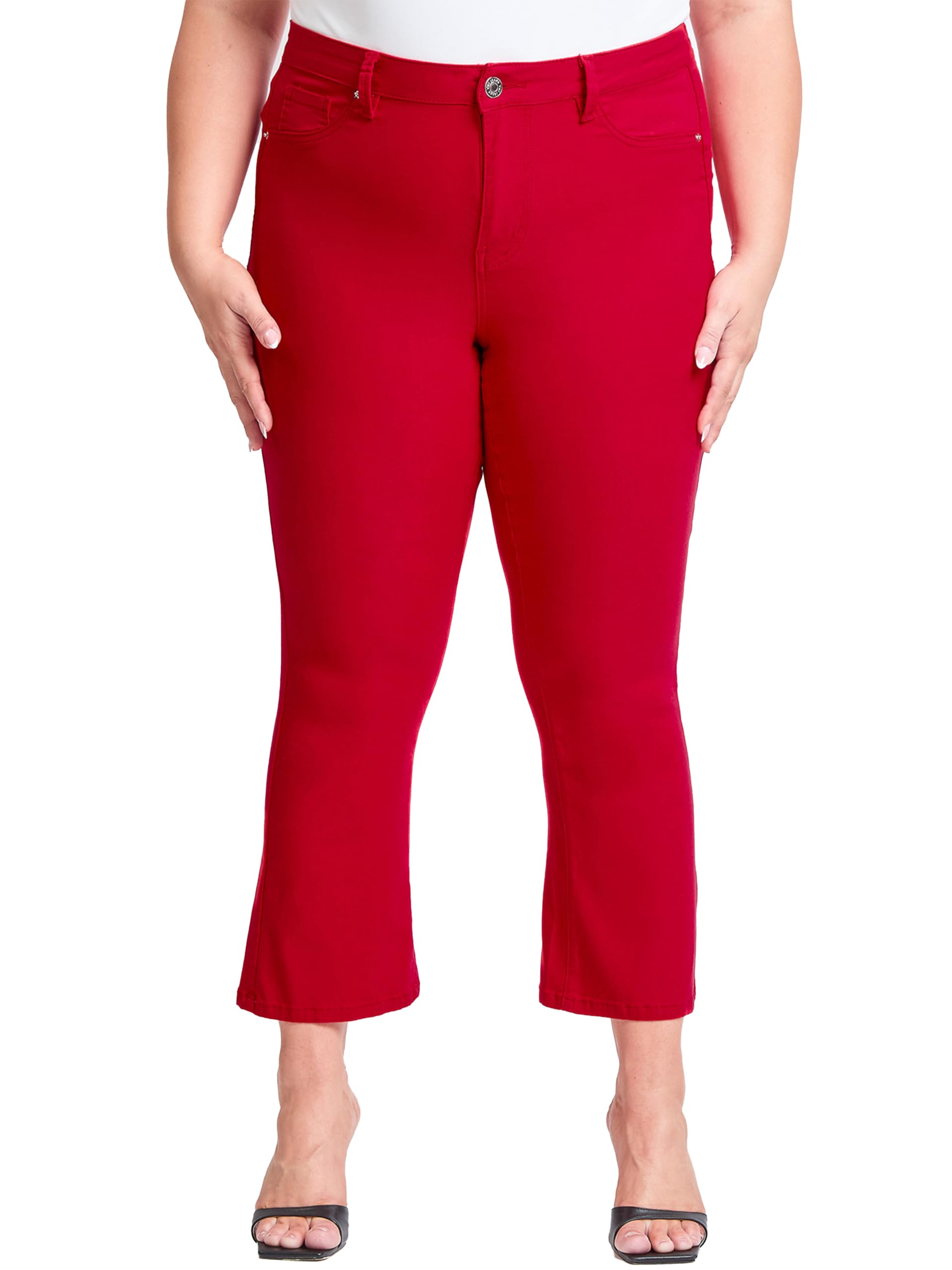 YMI Jeans Women´s Plus Hyperstretch Cropped Kick Flare Pants