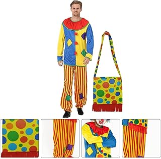 COLLBATH Traje De Performance 1 Conjunto De Fantasias Para Adultos Fantasias De Halloween De Palhaço Para Adultos Menina De Palhaço Roupa De Palhaço Poliéster Poliéster Cosplay Roupas De