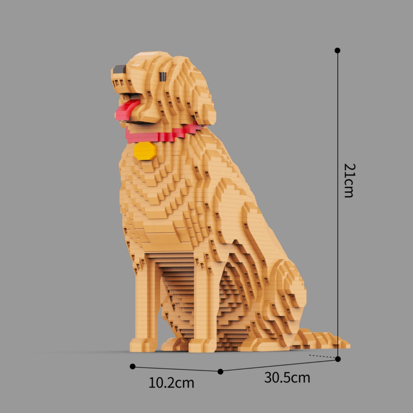 Golden Guard Dog Building Blocks Set for Adults 3D Dog Animal Building Blocks Model - Image 4