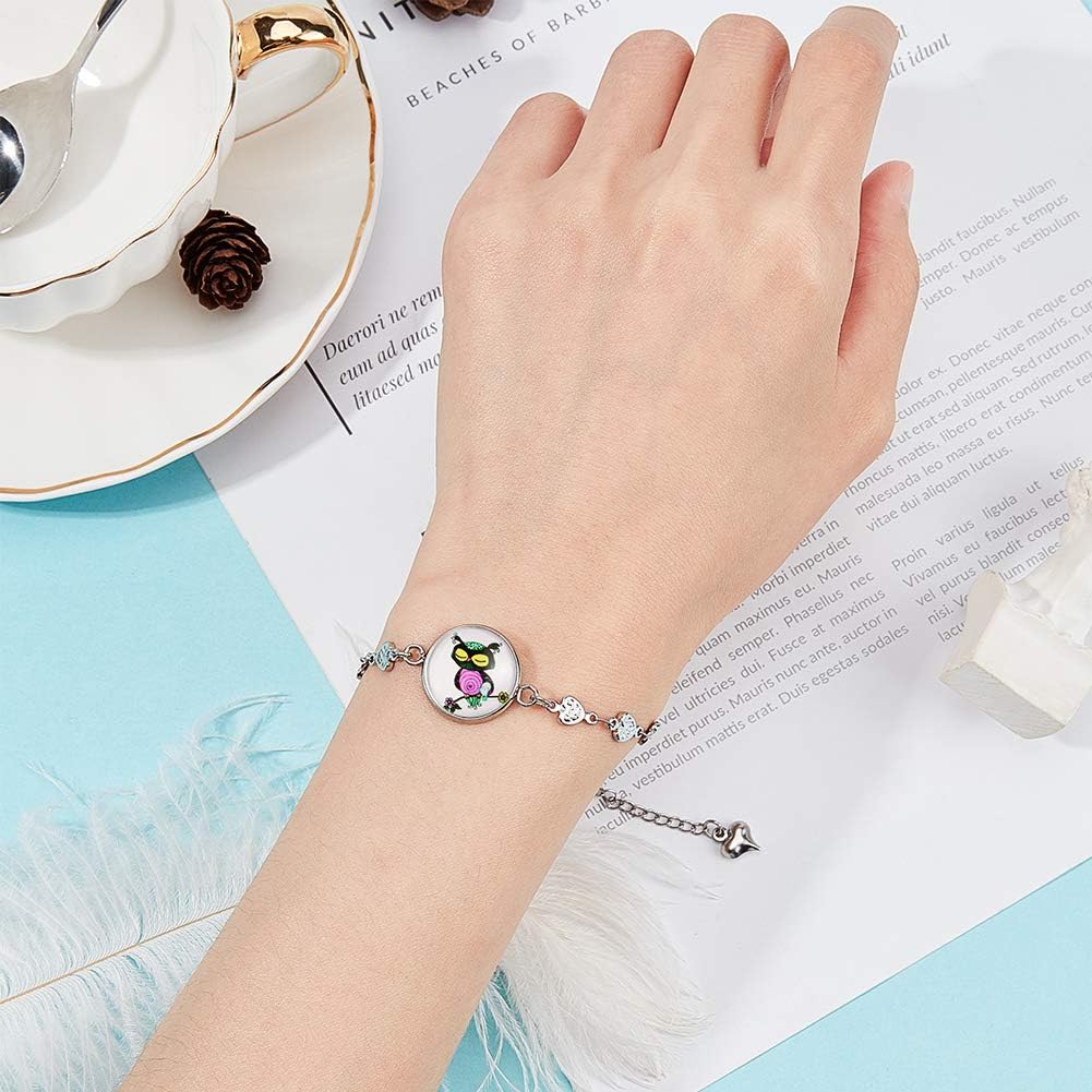 PH PandaHall 28 pcs Bracelet Bezel Settings Including 14 pcs 7 Styles 304 Stainless Steel Bezel Bracelets Blank Tray Bangles 14 pcs 16mm Flat Round Clear Glass Cabochons for Jewelry DIY Craft Making - Image 6