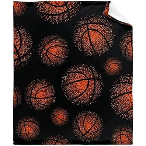Ultra Soft Flannel Fleece Throw Blanket Basketball All Season Warm and Cozy Quilt Blanket for Bed Sofa Couch 80"x60" for Adult Cover