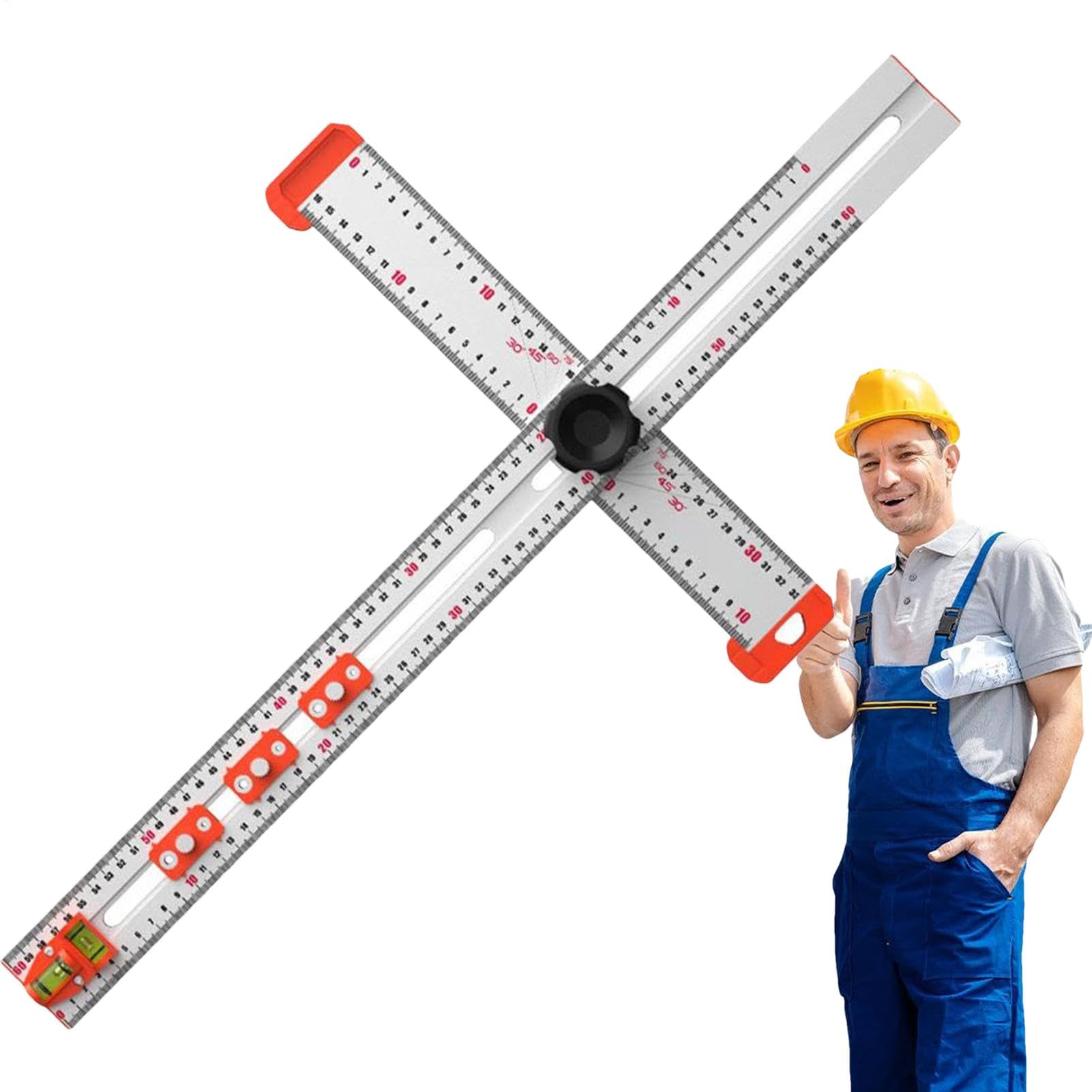 4 In 1 Bohrer Positionierungslineal, T Quadrat Lineal Bohrpositionierungslineal, Verstellbarer Winkel Gleitendes Messlineal, Hochpräzise Werkzeuge Für Ingenieure, Architekten, Studenten Und Zeichner