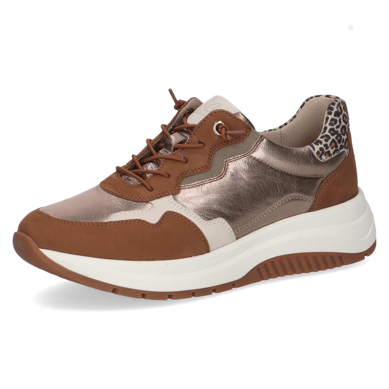 CAPRICE Women's Flat Sneakers, Brown (Cognac Comb), 6 UK
