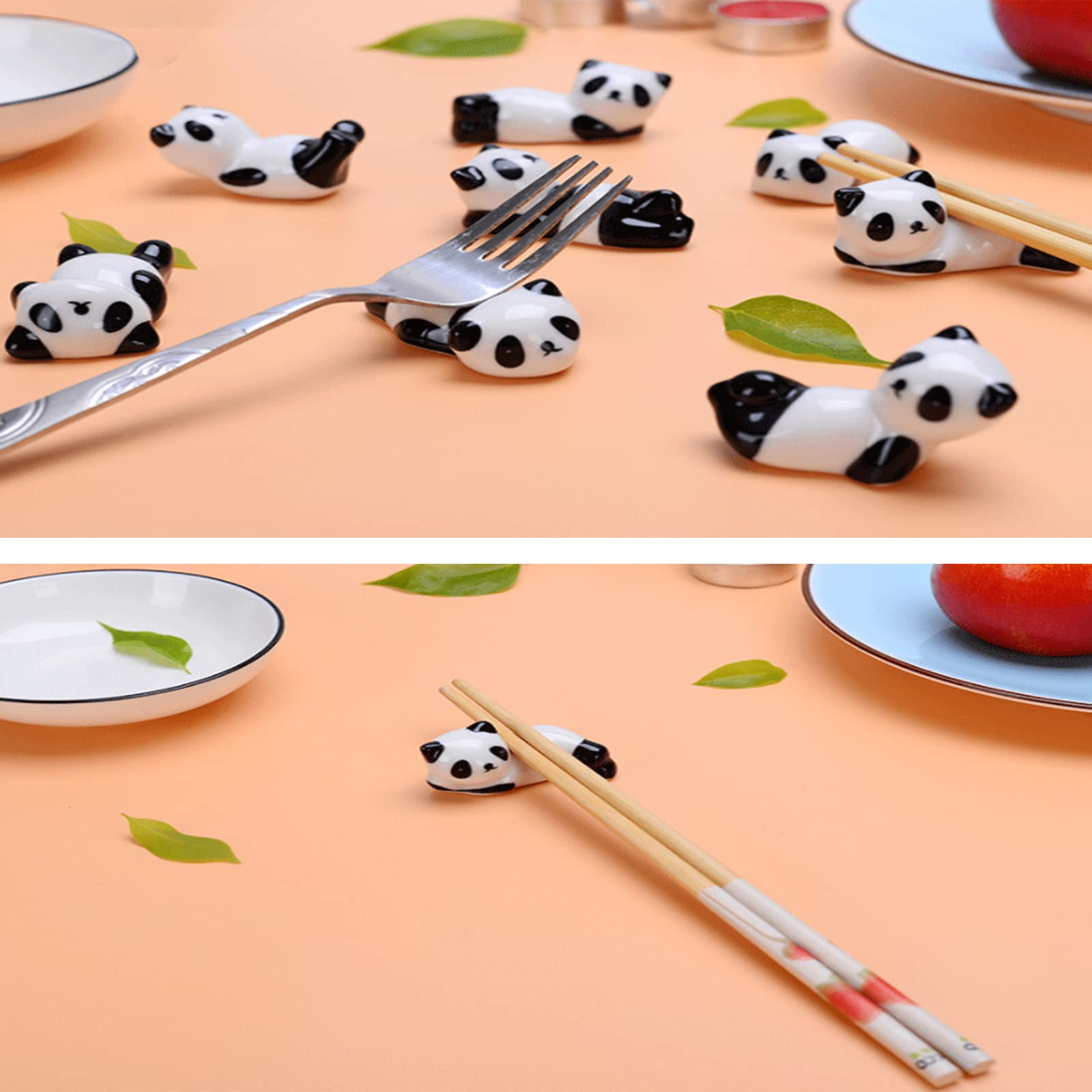 8 Pièces Repose-Baguettes Panda En Céramique - Supports à Baguettes Mignons Pour Table, Restaurant Et Cuisine