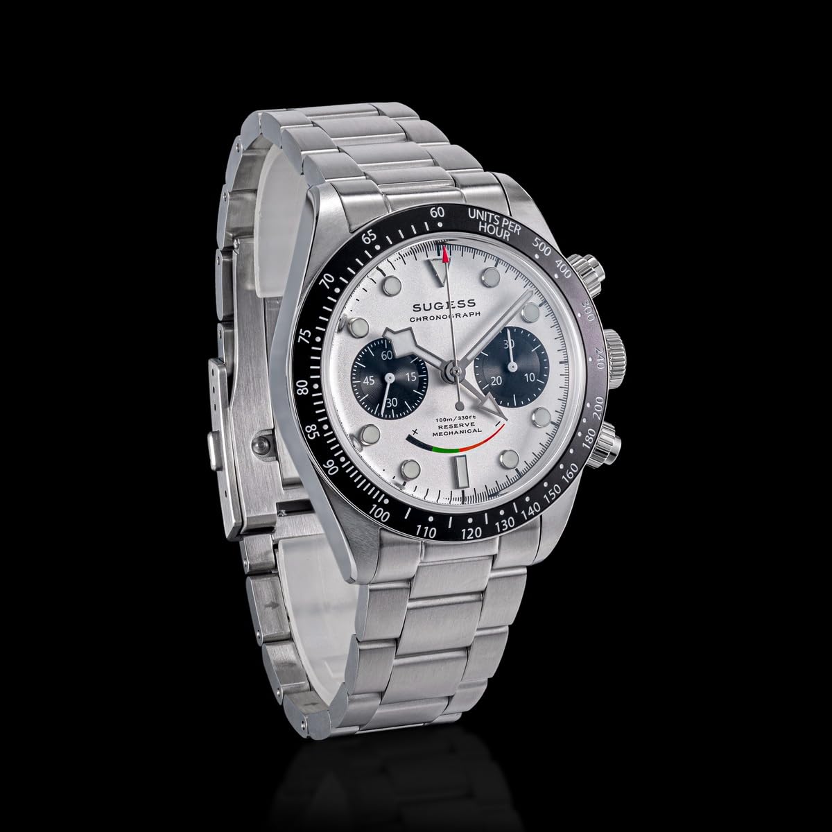 Sugess Seagull ST1905 Smiley Panda Weiß Betriebsanzeige Chronograph 1963 BNIB