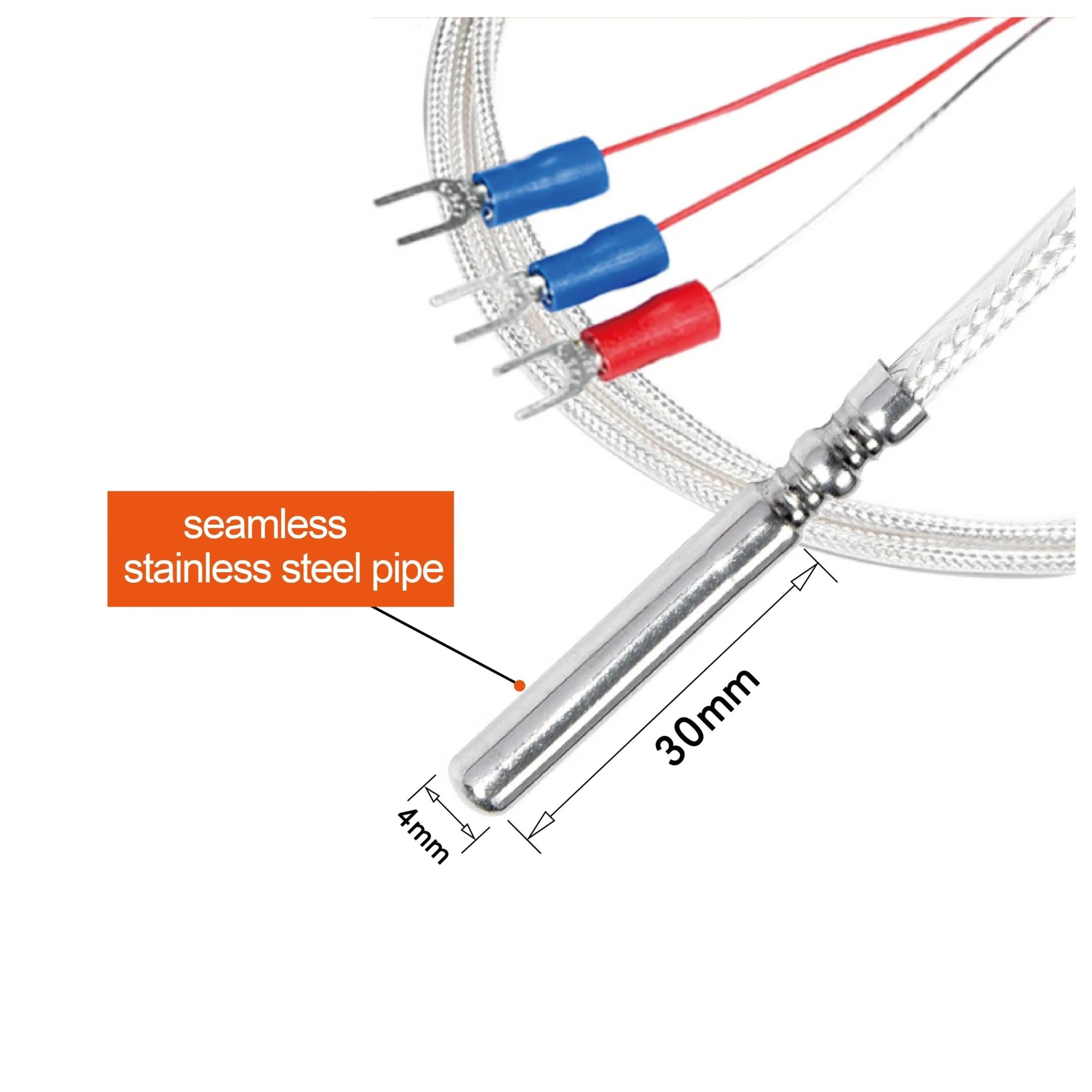 temperaturfühler 5 stücke PT100 Temperatursensor RTD Temperaturfühler Widerstandsthermometer PT100 RTD Sensor Industrieller Temperatursensor(5m-PT100)