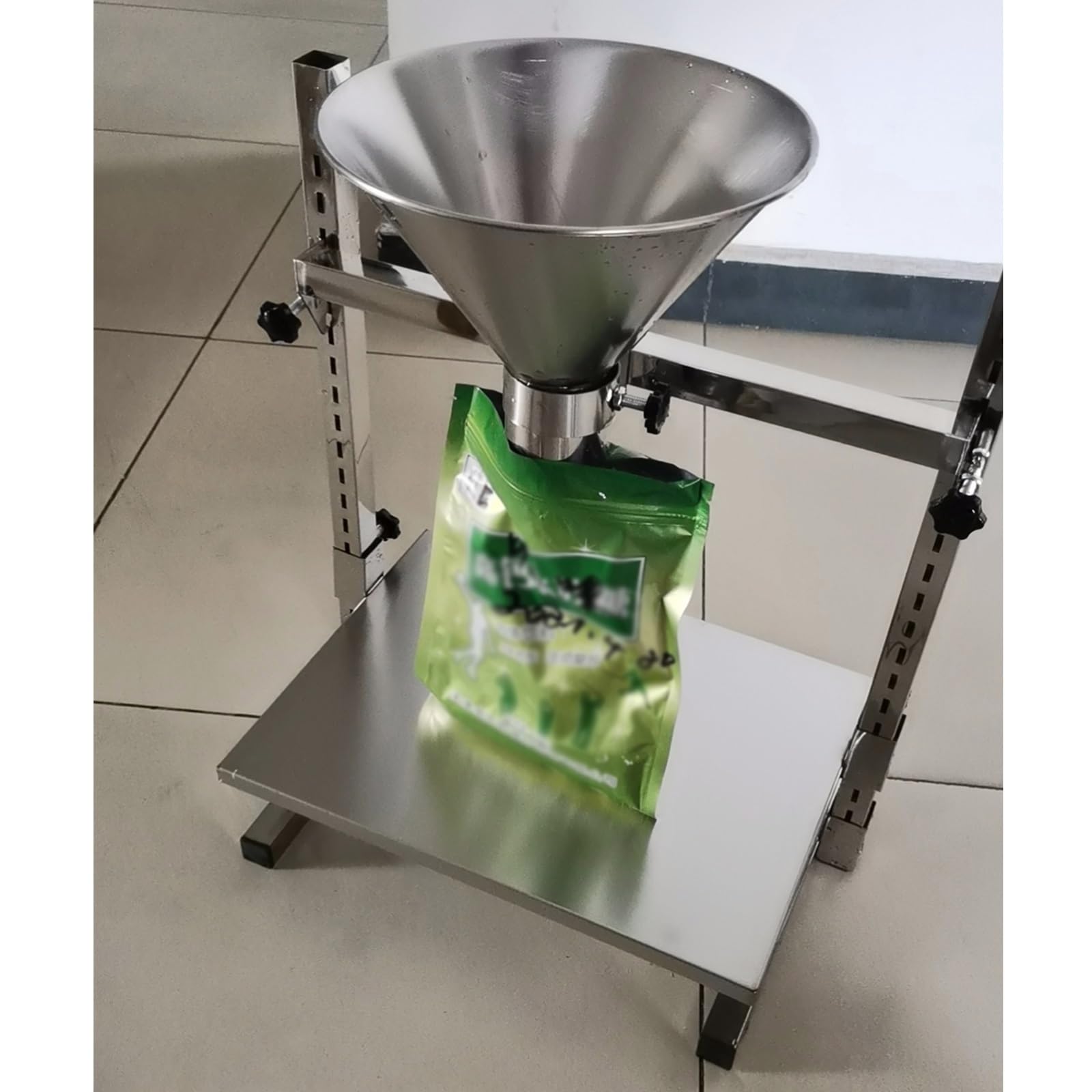 Embudo y Soporte de Acero Inoxidable para dispensadores de confitería, Robusto Soporte para Embudo de alimentación para Cocina, Taller o Laboratorio,