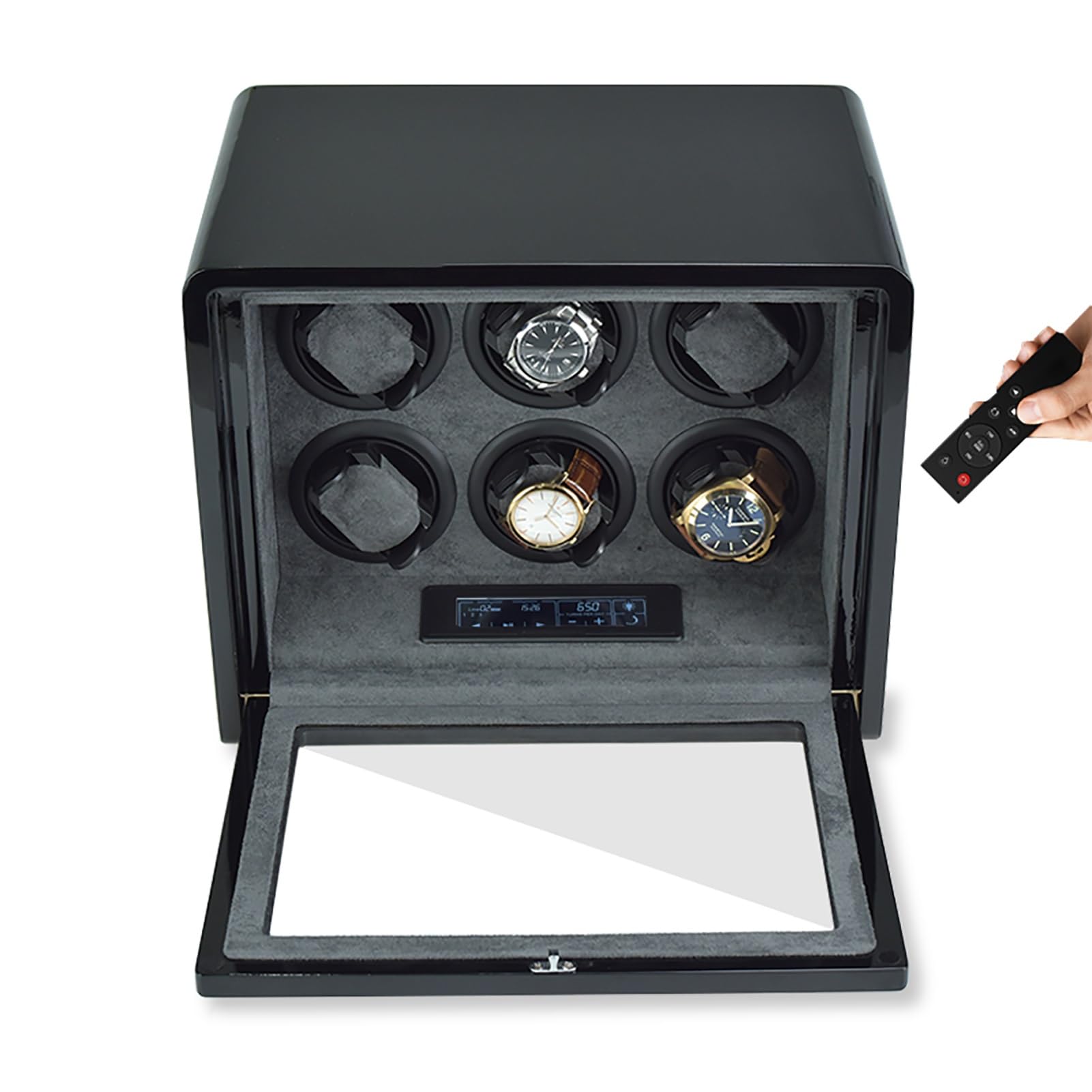 MYUYEE Automatic Watch Winder For 6 Watches 5 Rotation Modes Self-Winding Mechanical Watch Dustproof Case With Quiet Motor For Men And Women Watches