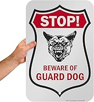 Vista 5 de SmartSign Letrero "Stop - Beware of Guard Dog" Aluminio de 12 x 18 pulgadas