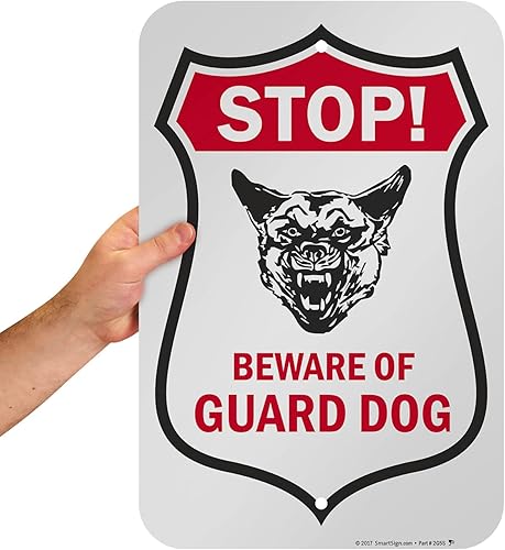 Miniatura 5 de SmartSign Letrero "Stop - Beware of Guard Dog"  Aluminio de 12 x 18 pulgadas