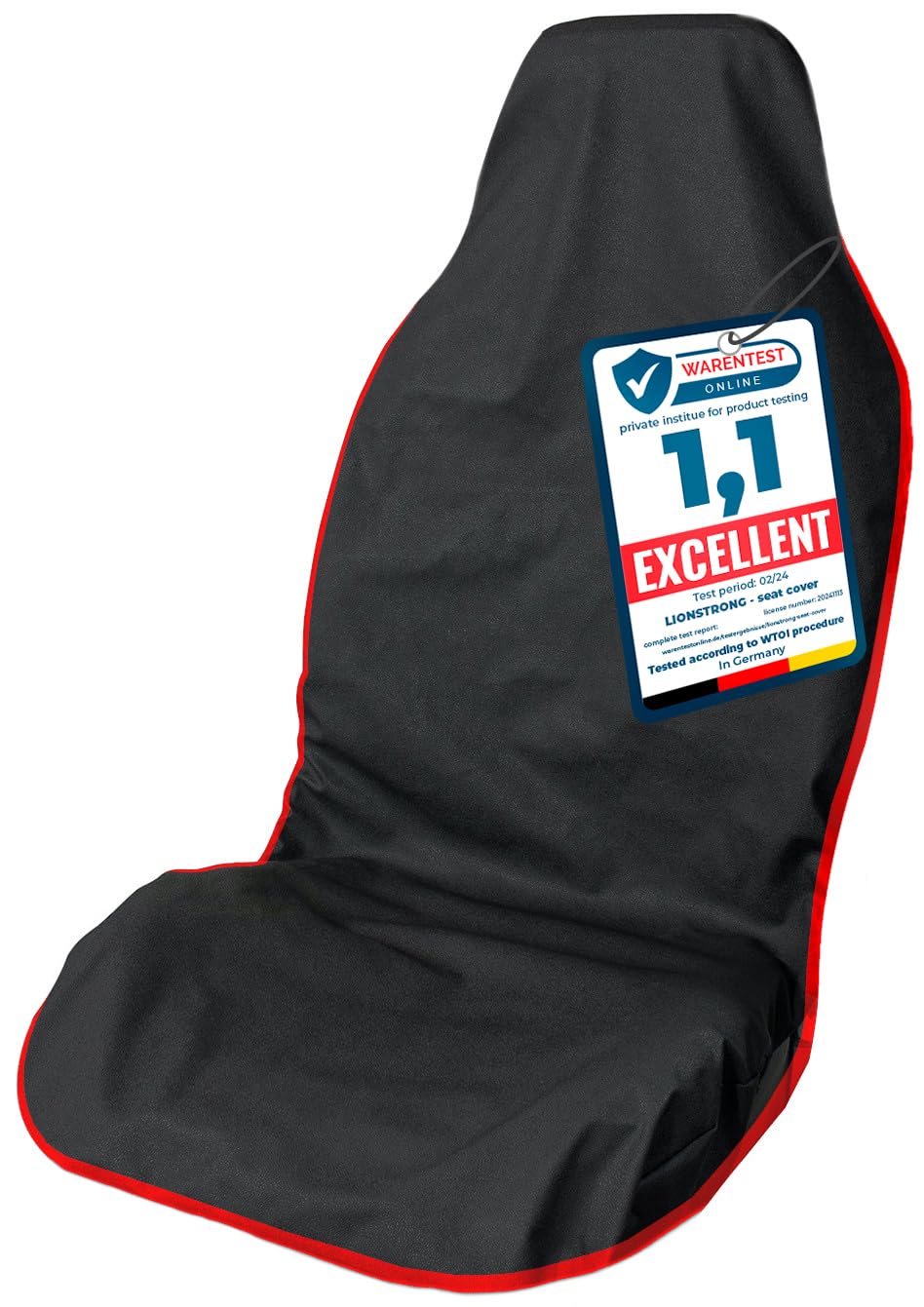 Universal Compatible Waterproof Front Car Seat Cover for Workshop (Polyester, Red)